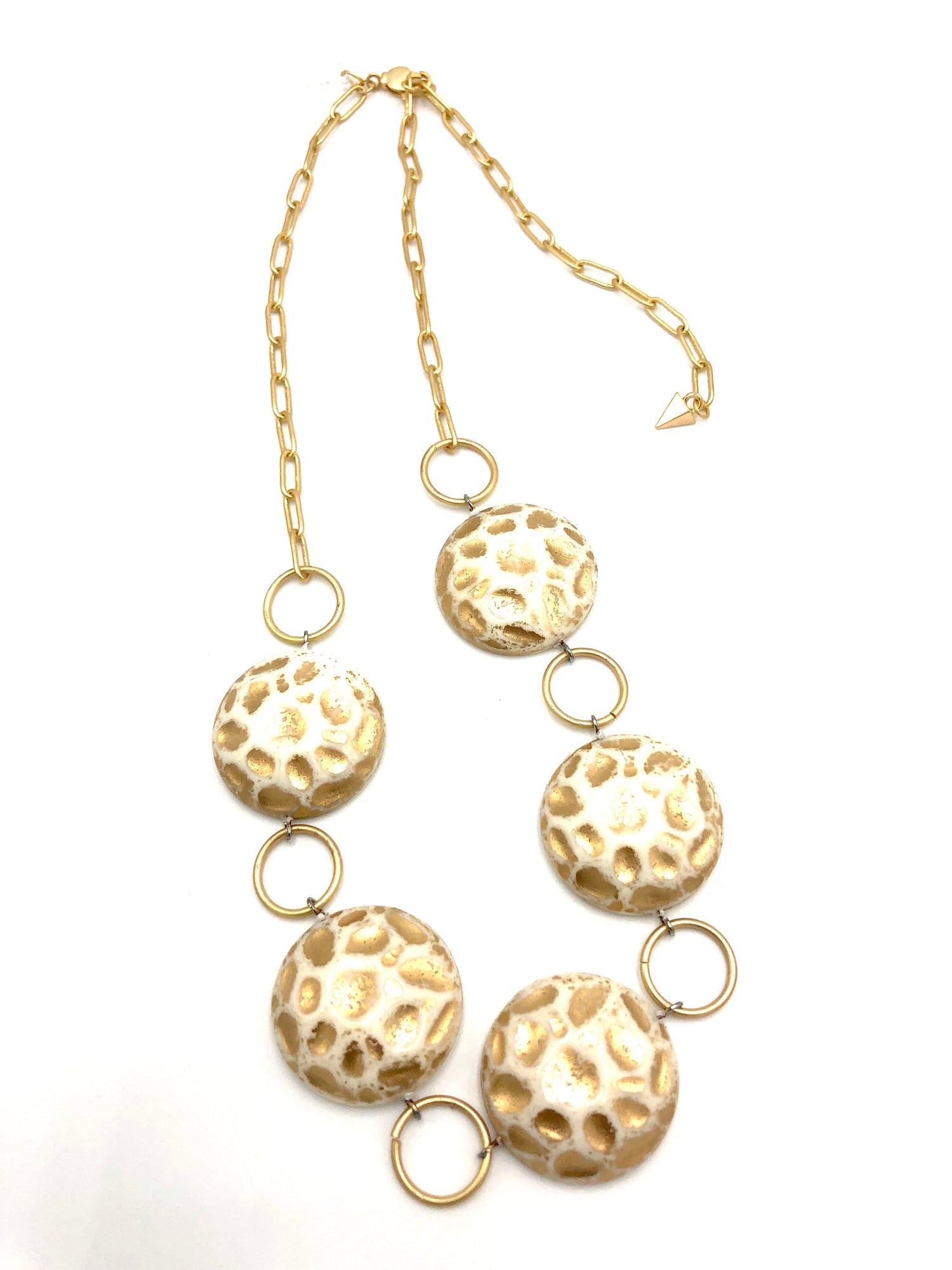 Gold &amp; White Necklace