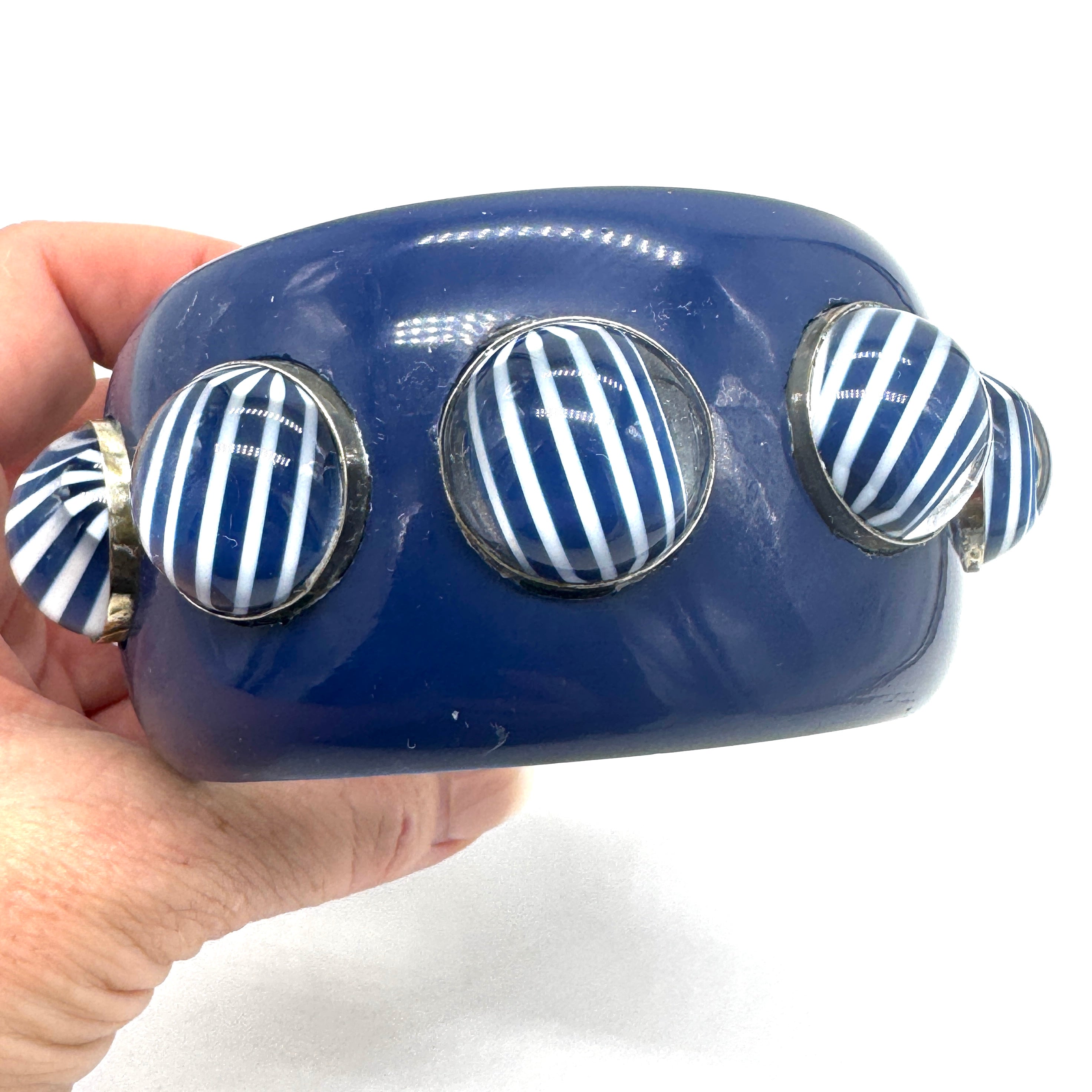 Blue &amp; Navy Stripe Bangle