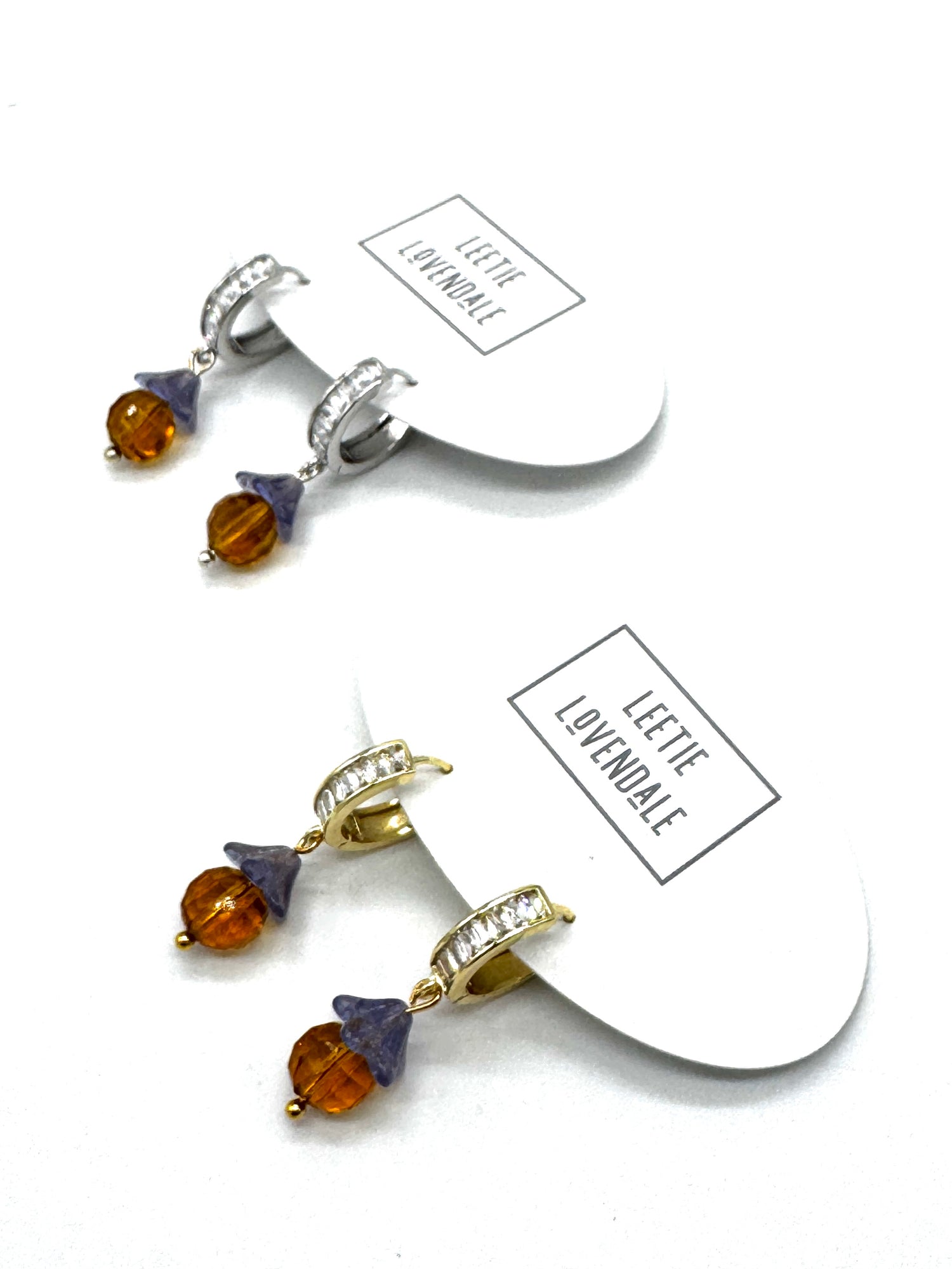 Teacup Garden Glass Huggie Earrings