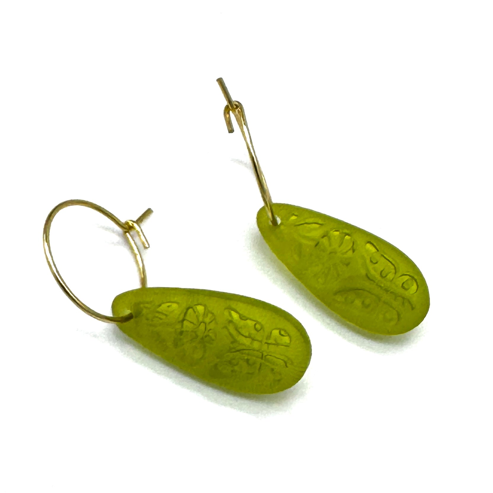 Butterfly Garden Glass Hoops