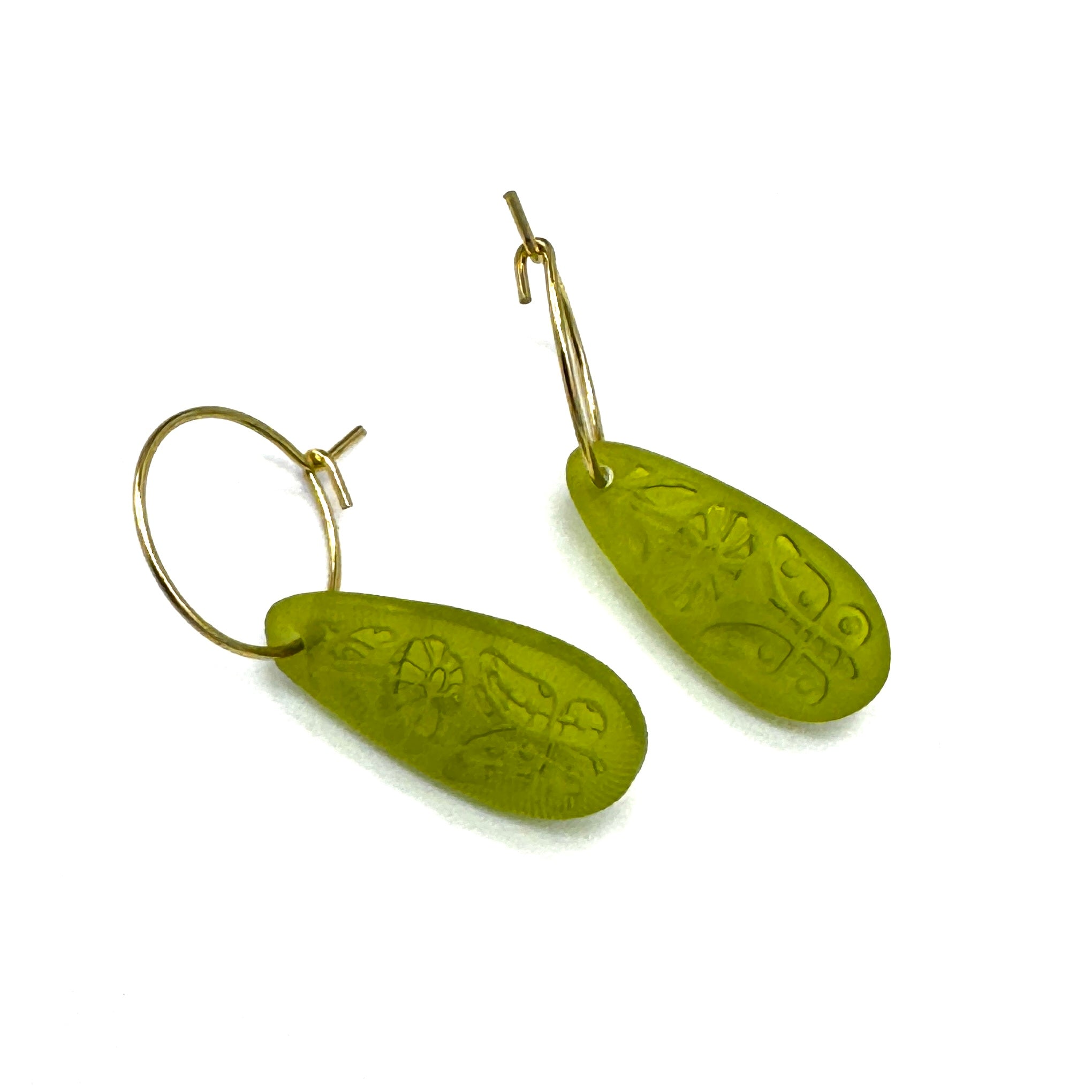 Butterfly Garden Glass Hoops