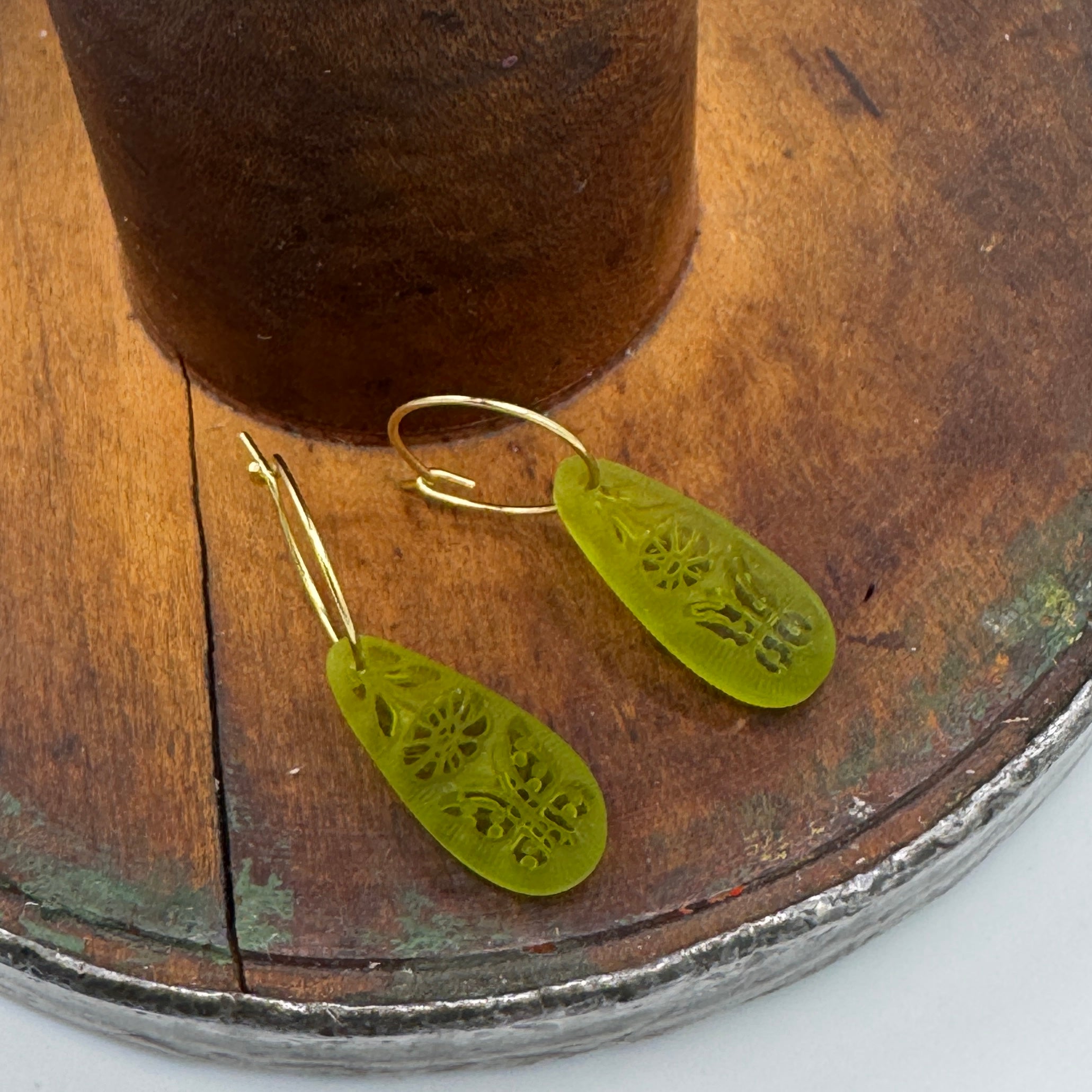 Butterfly Garden Glass Hoops