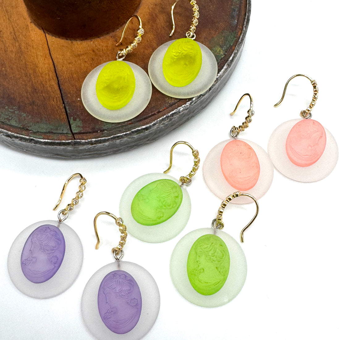 Candy Cameo Drop Earrings