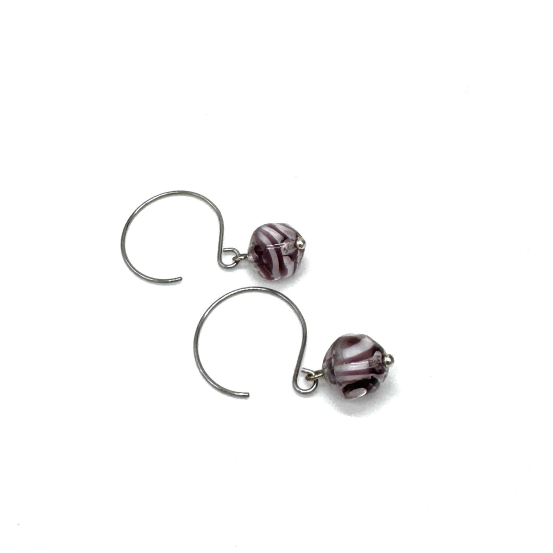 Purple Swirl Glass Earrings