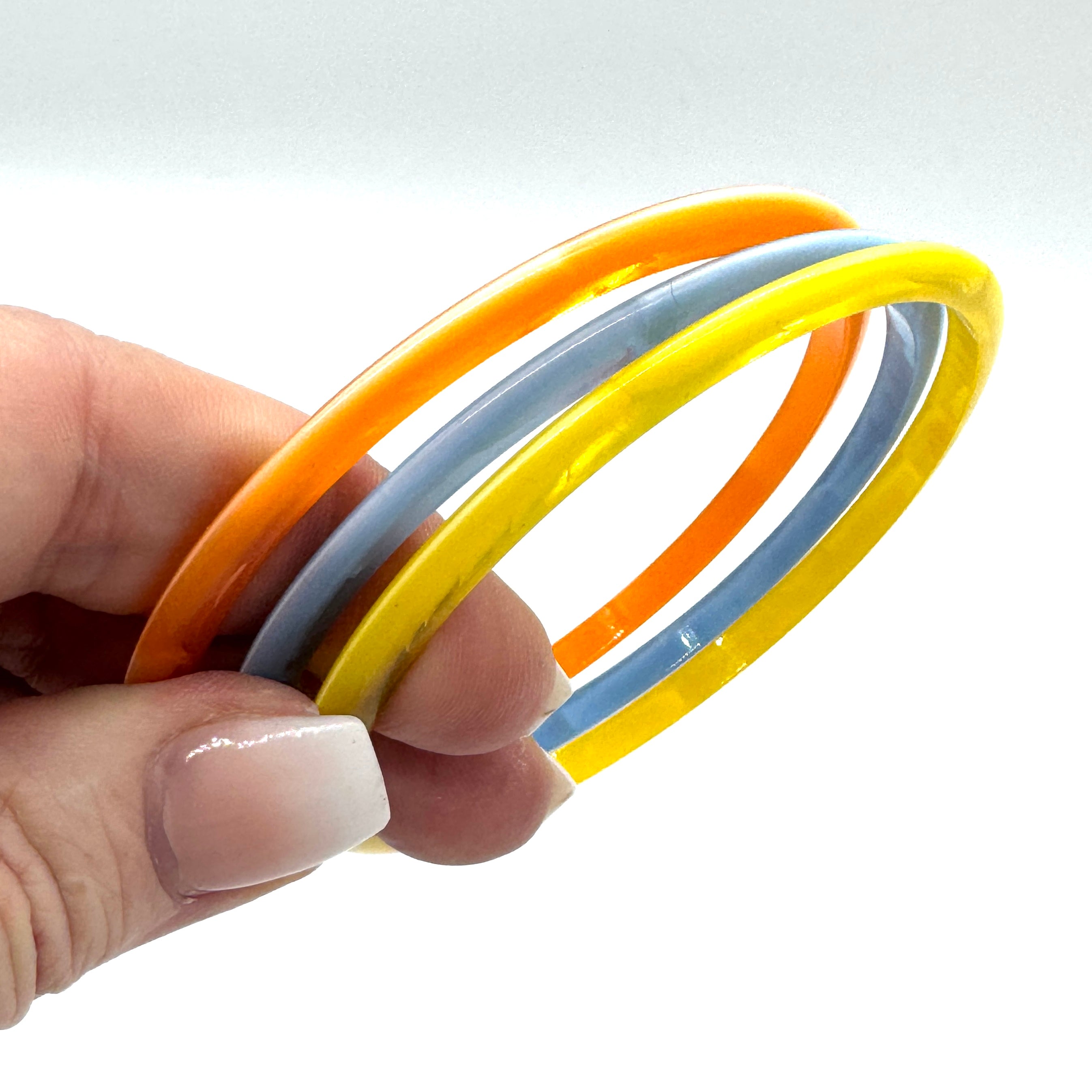 Triple Moonglow Best Plastics Bangle Bracelets - Set of 3