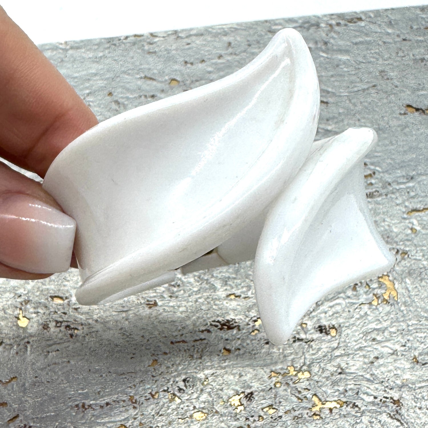 Vintage White Lucite Clamper Bracelet