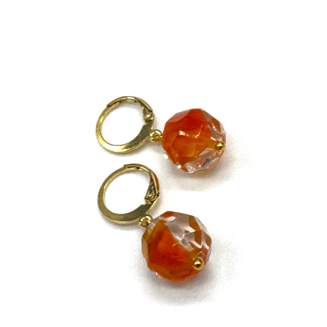 Orange Givré Glass Earrings
