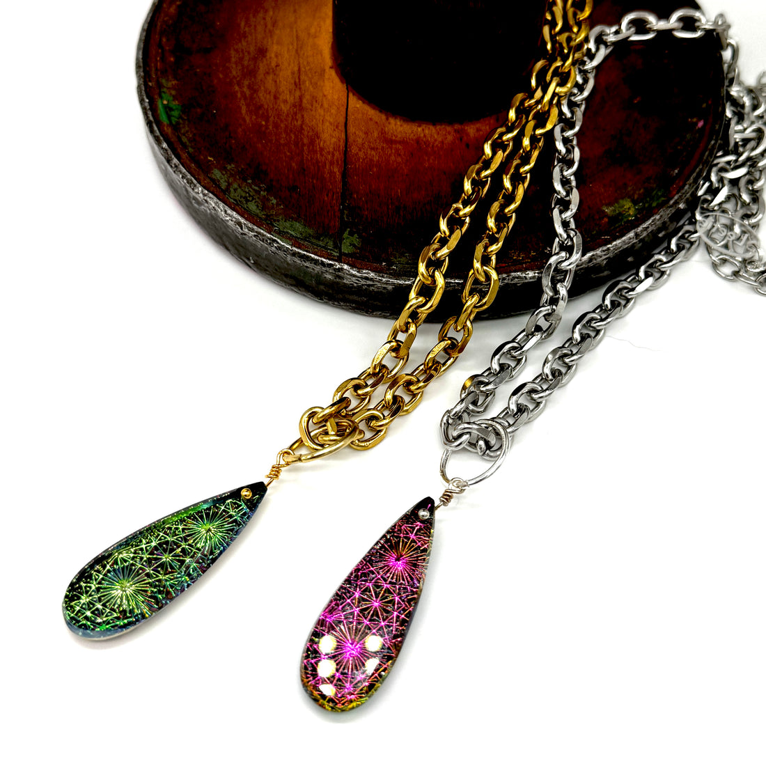Supernova Long Glass Pendant Necklace