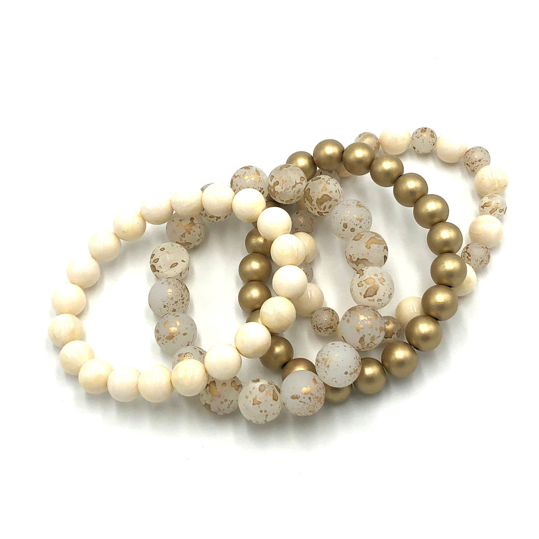 cream marbled beads