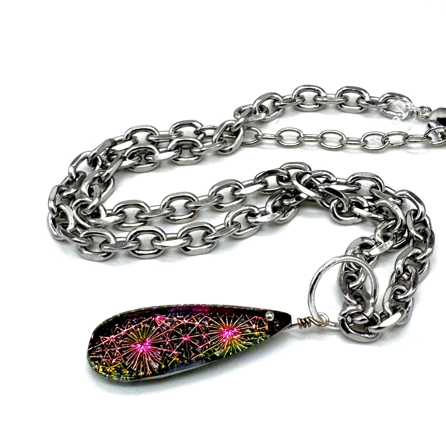 Supernova Long Glass Pendant Necklace