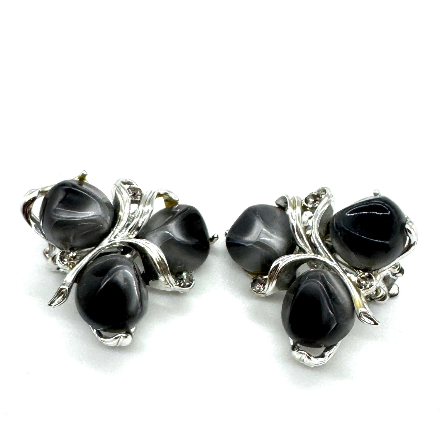 Vintage Grey Aura Glow Clip On Earrings