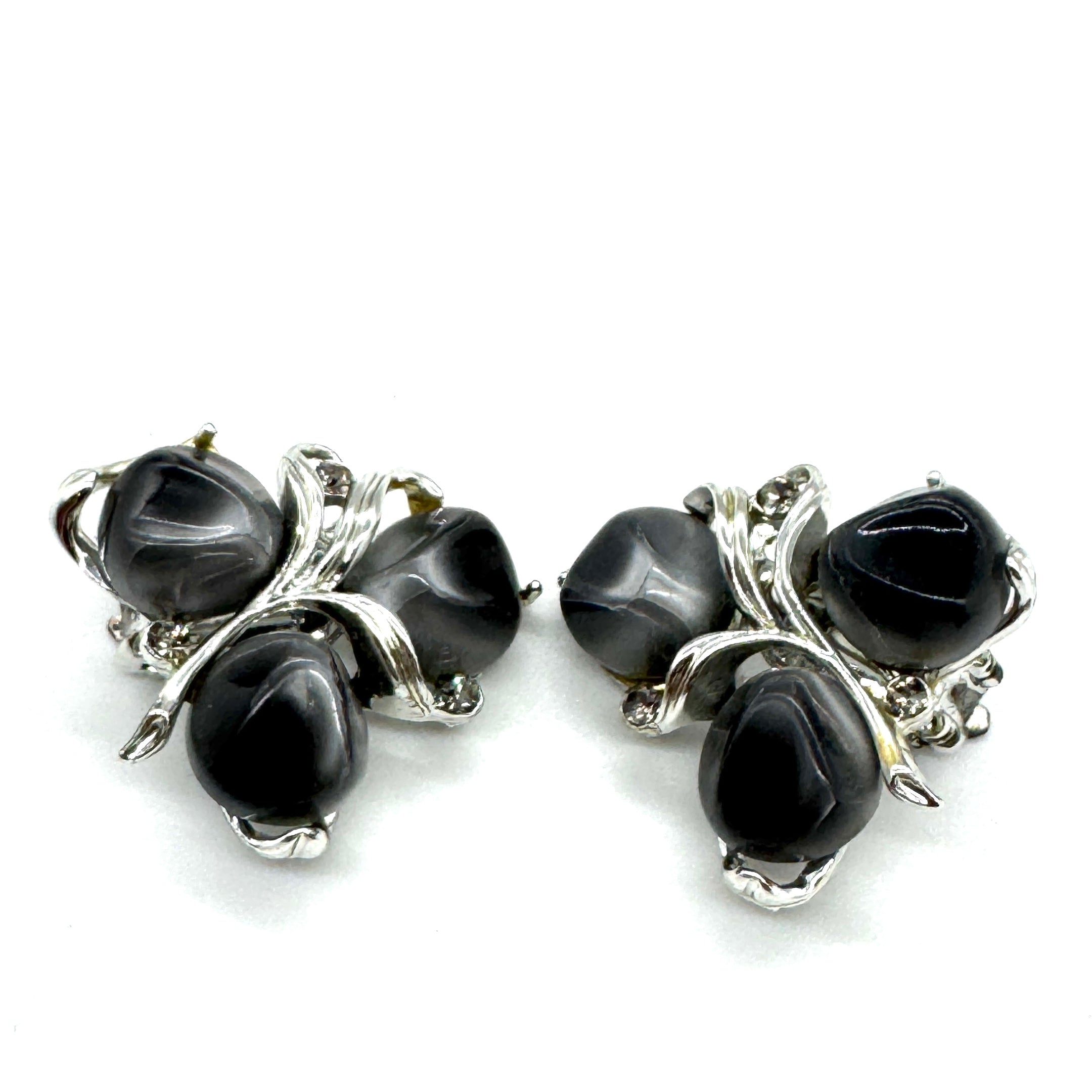 Vintage Grey Aura Glow Clip On Earrings