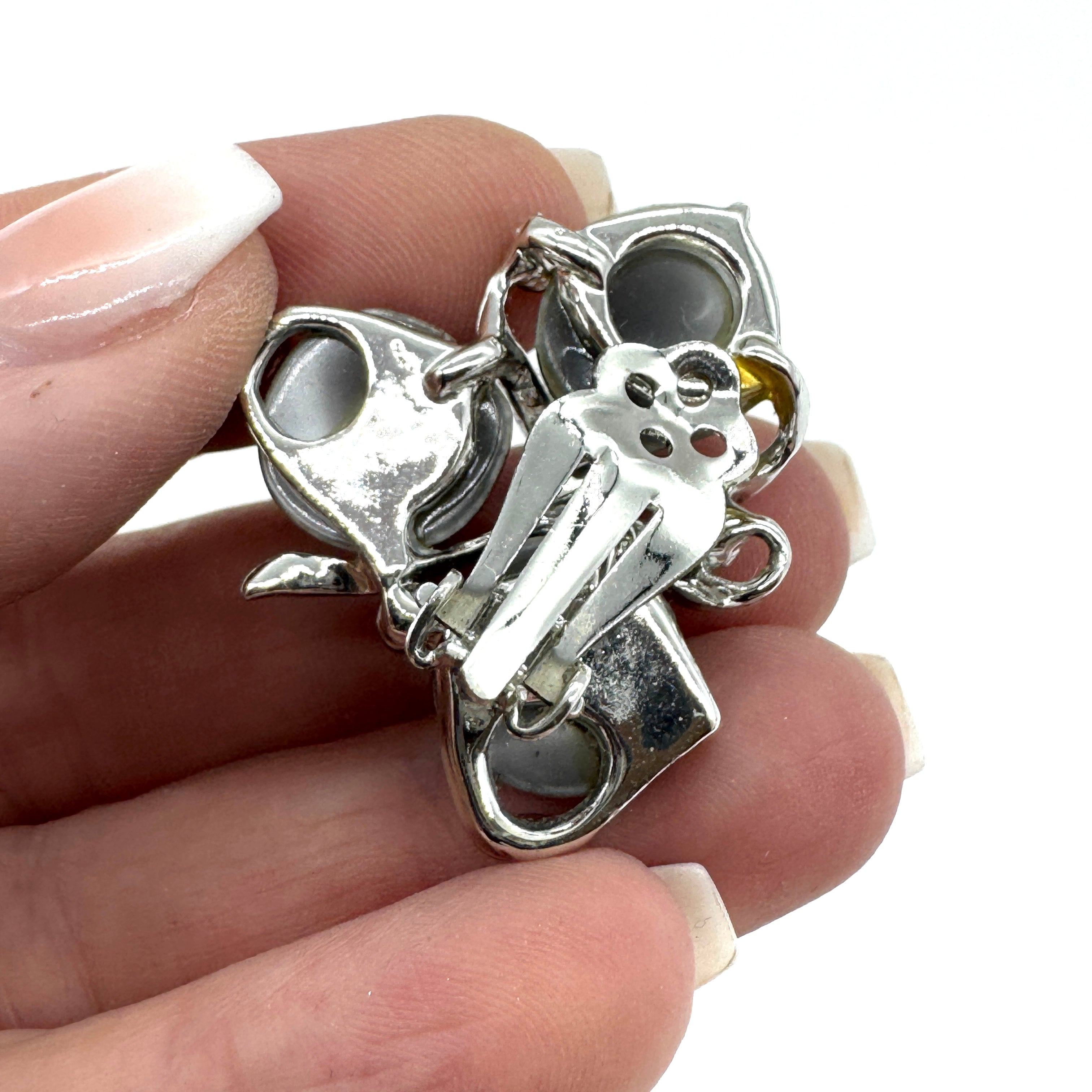 Vintage Grey Aura Glow Clip On Earrings