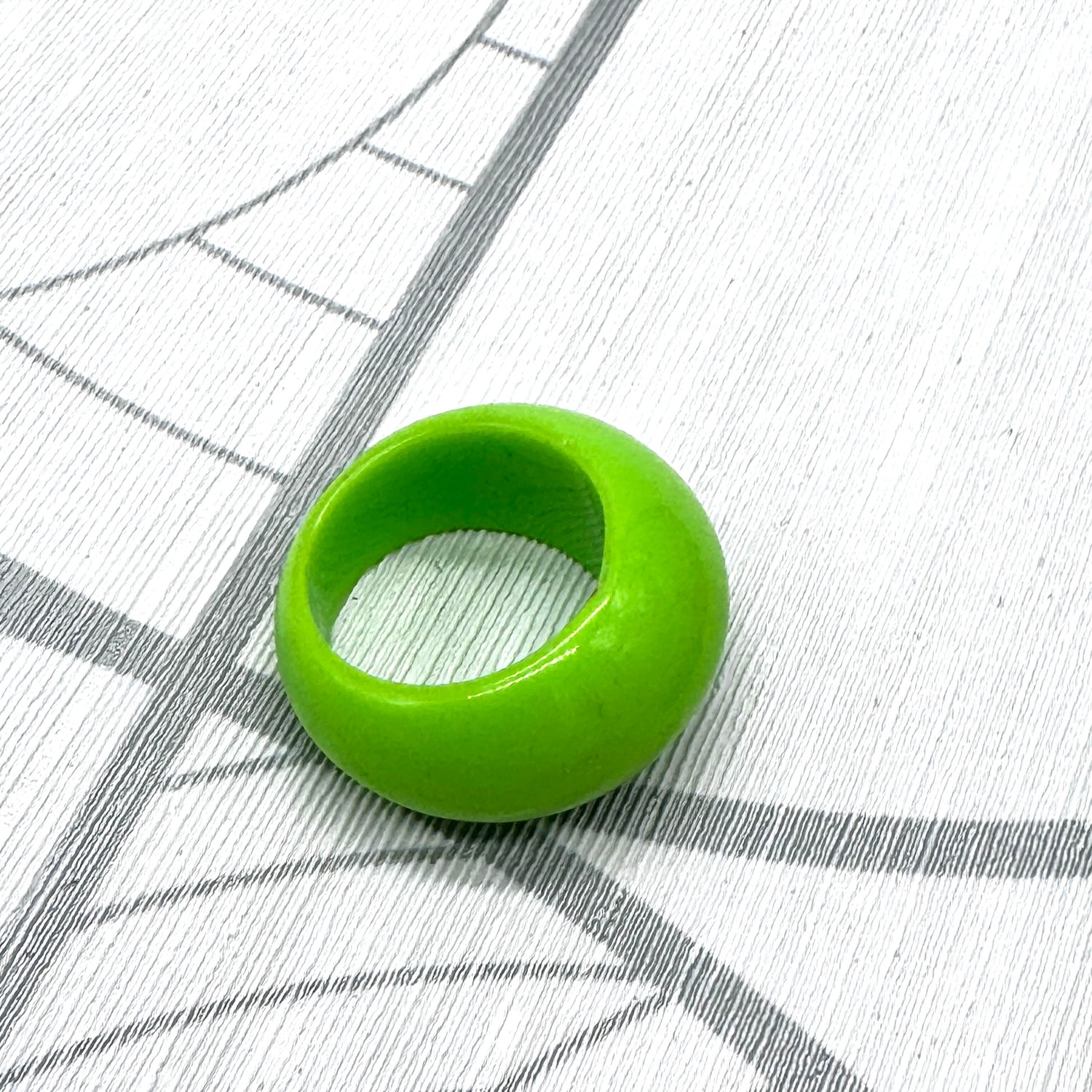 Lime Green Tapered Lucite Ring