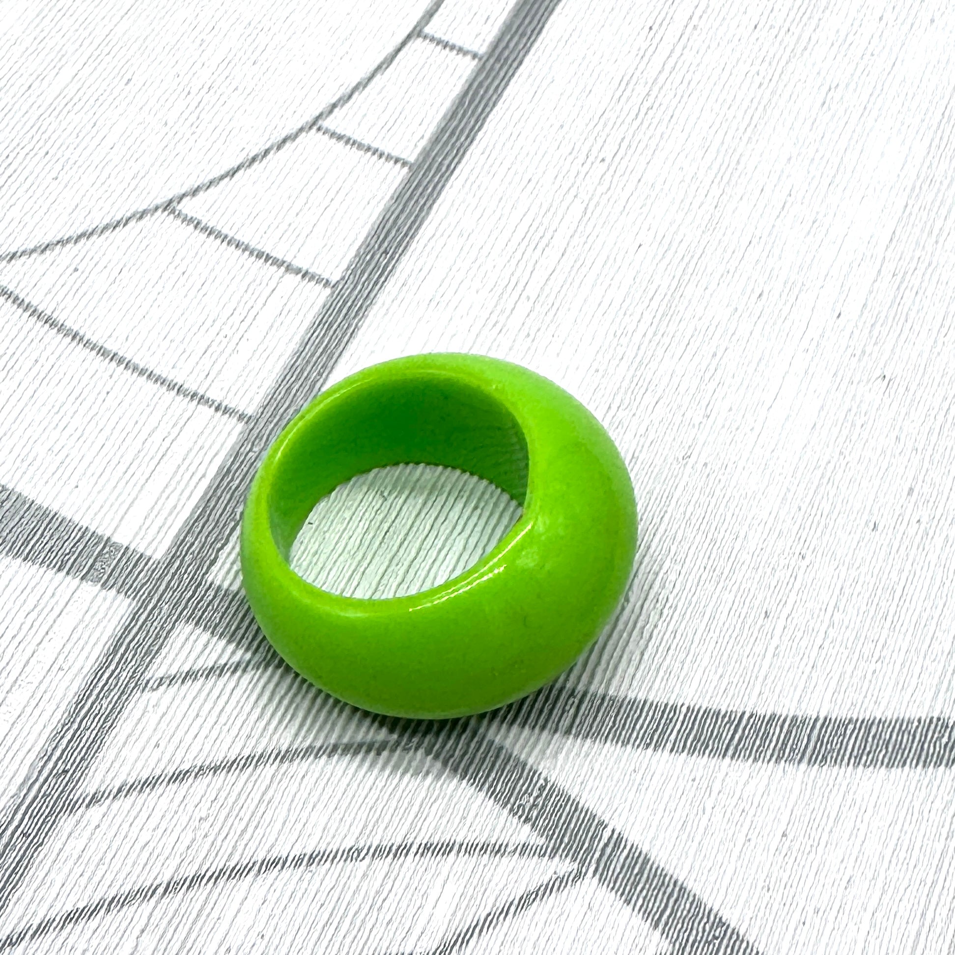 Lime Green Tapered Lucite Ring