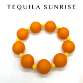 Orange and yellow bead bracelet with &