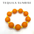 Orange and yellow bead bracelet with &