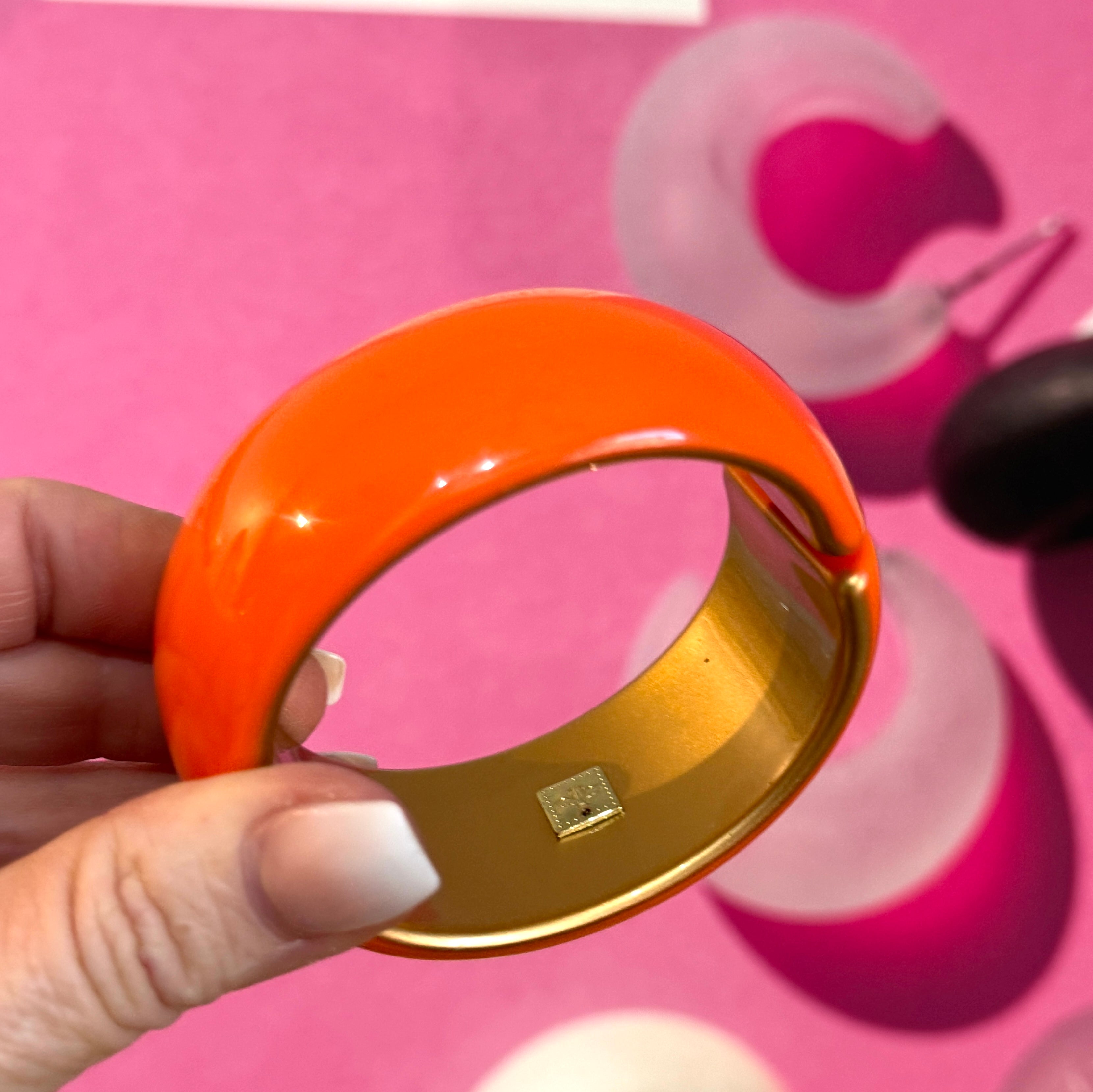 Deep Orange Queen Bee Clamper Bracelet