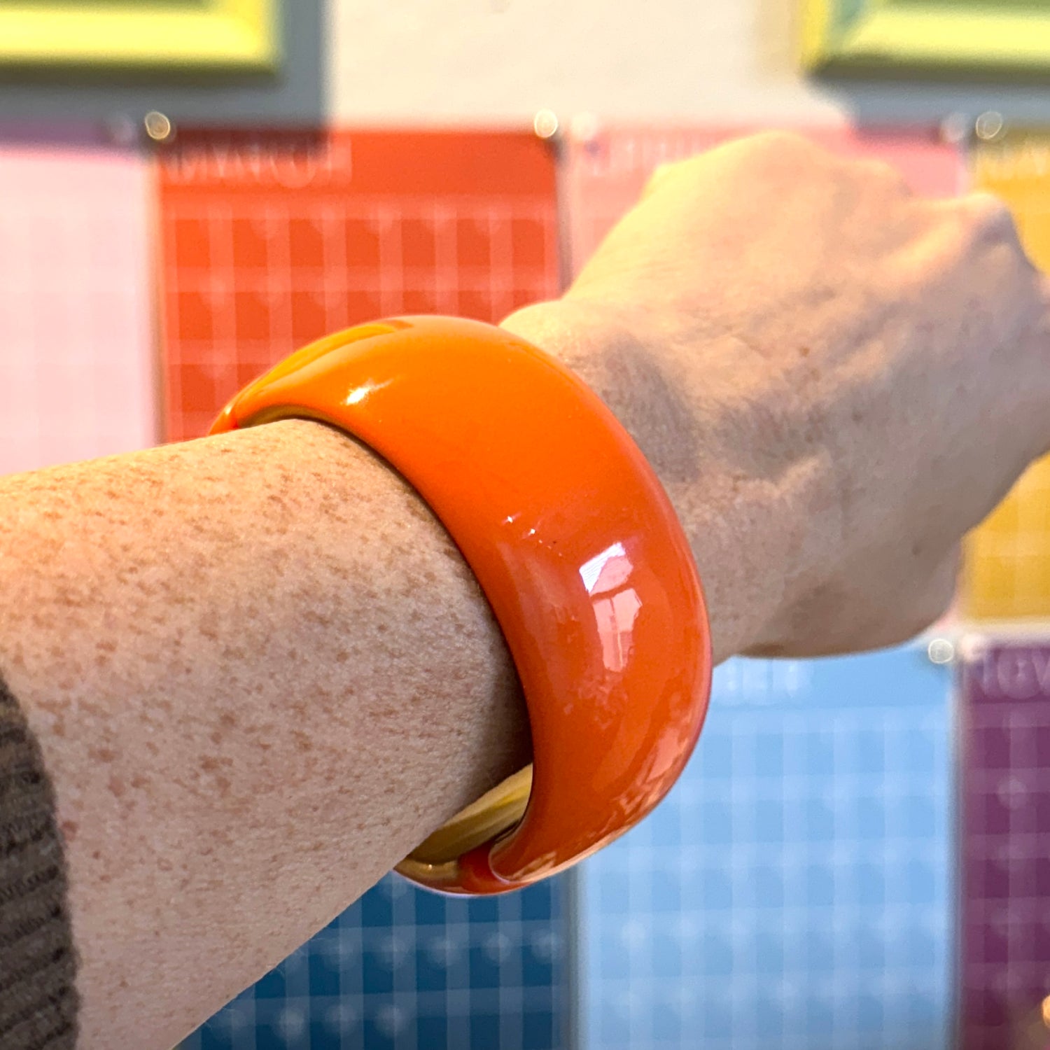 Deep Orange Queen Bee Clamper Bracelet