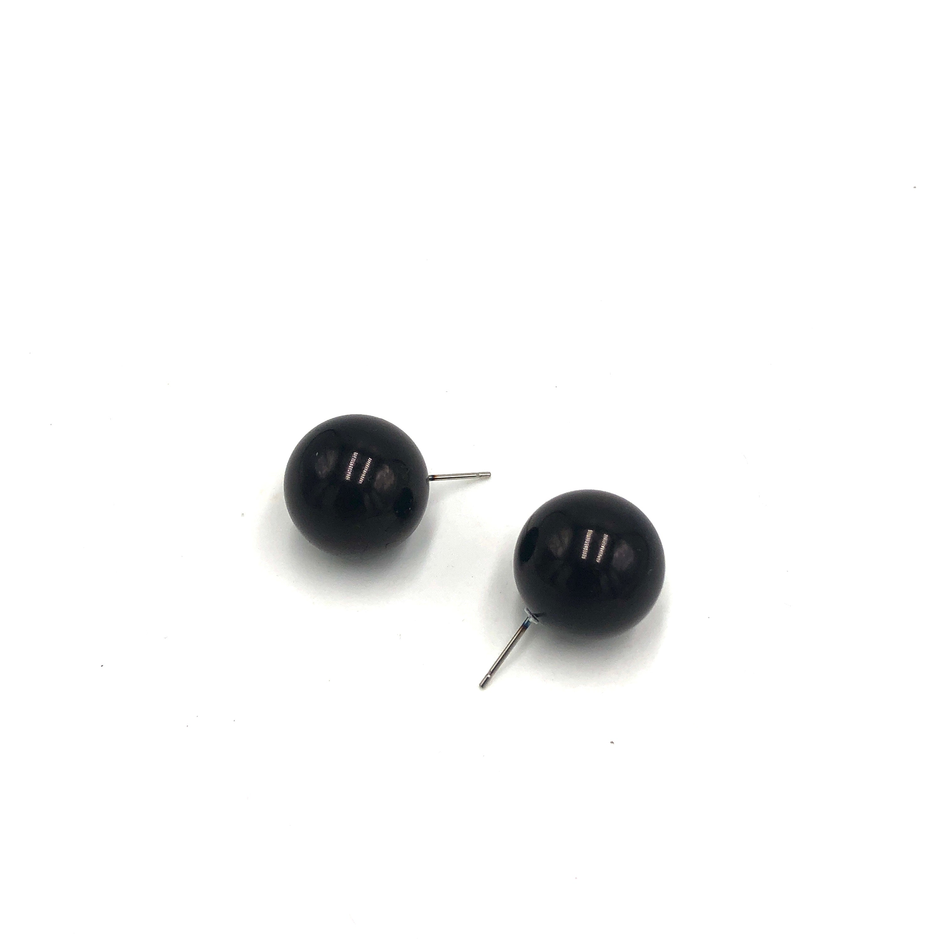 Big black store stud earrings