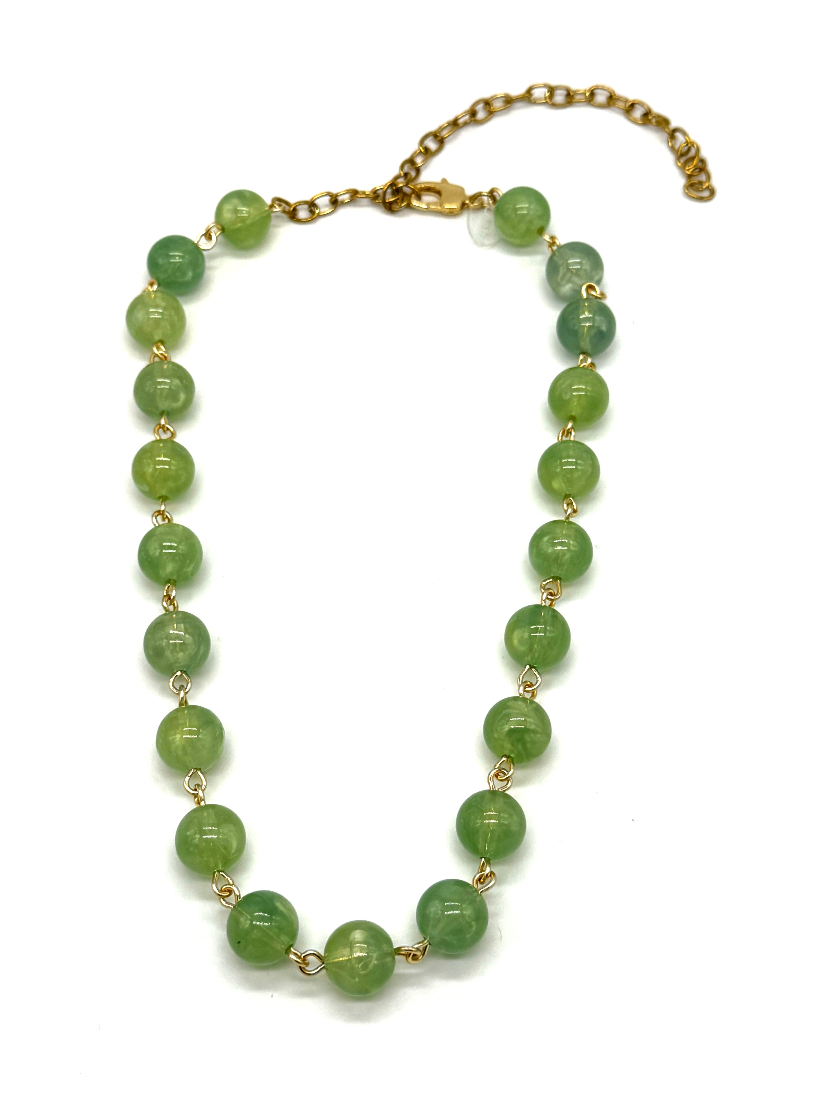 Sage Green Marbled Amelia Necklace