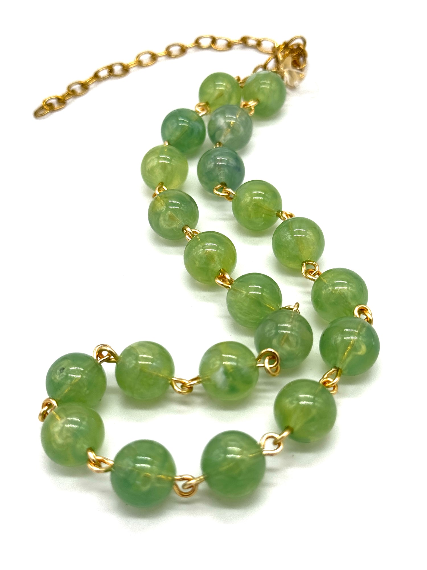 Sage Green Marbled Amelia Necklace