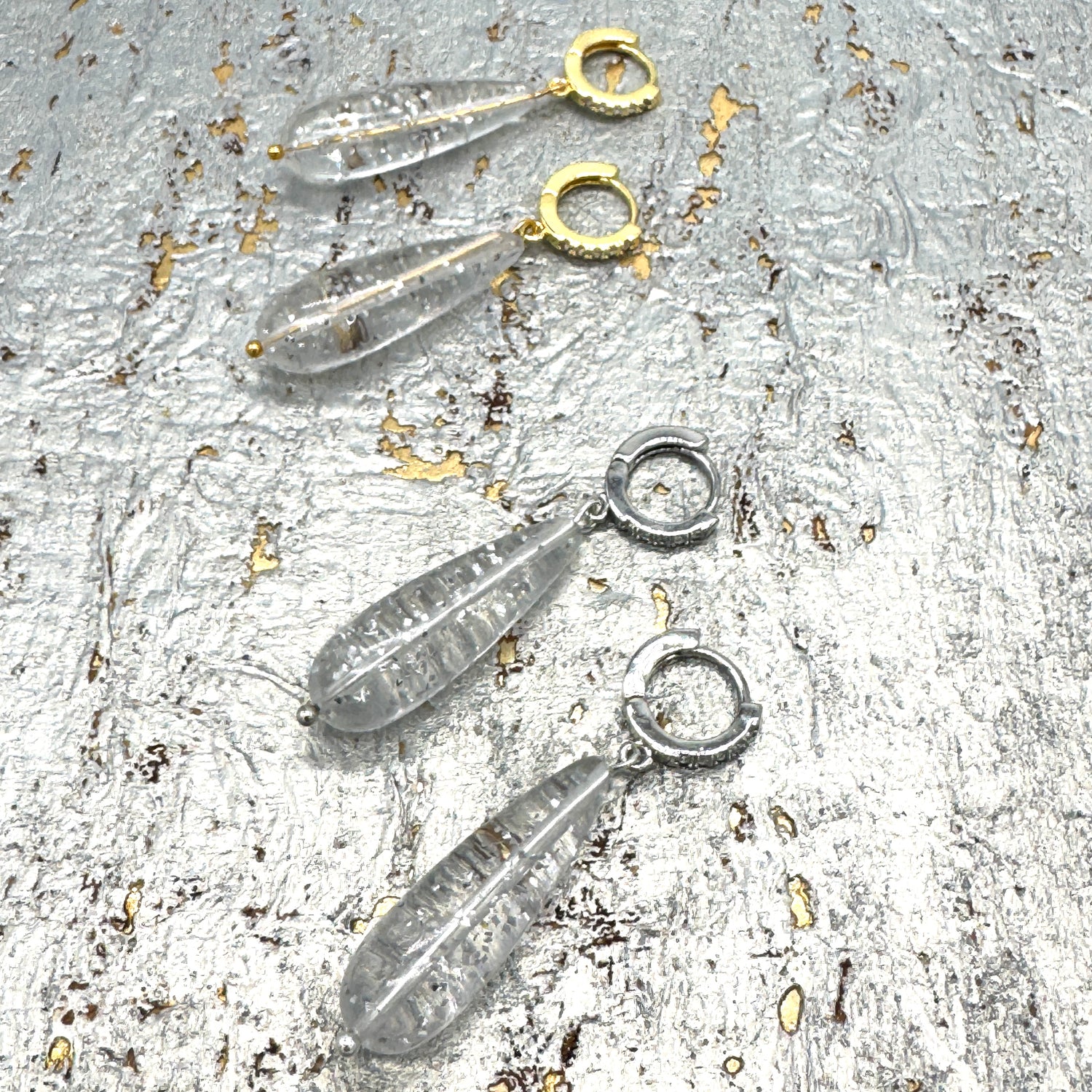 Iced Gleam Teardrop Earrings