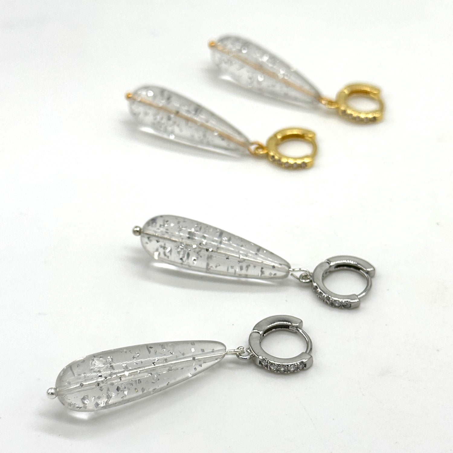 Iced Gleam Teardrop Earrings
