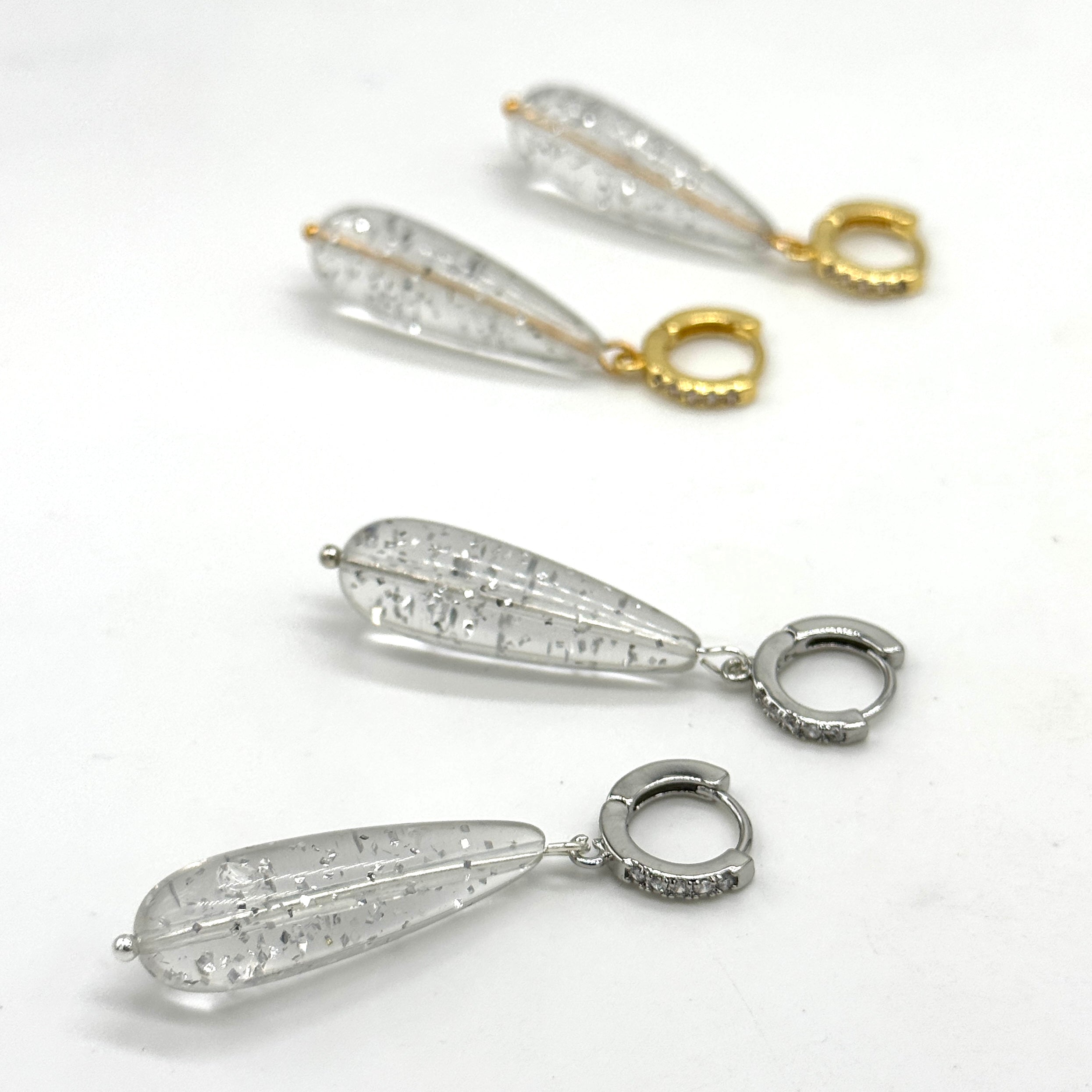 Iced Gleam Teardrop Earrings
