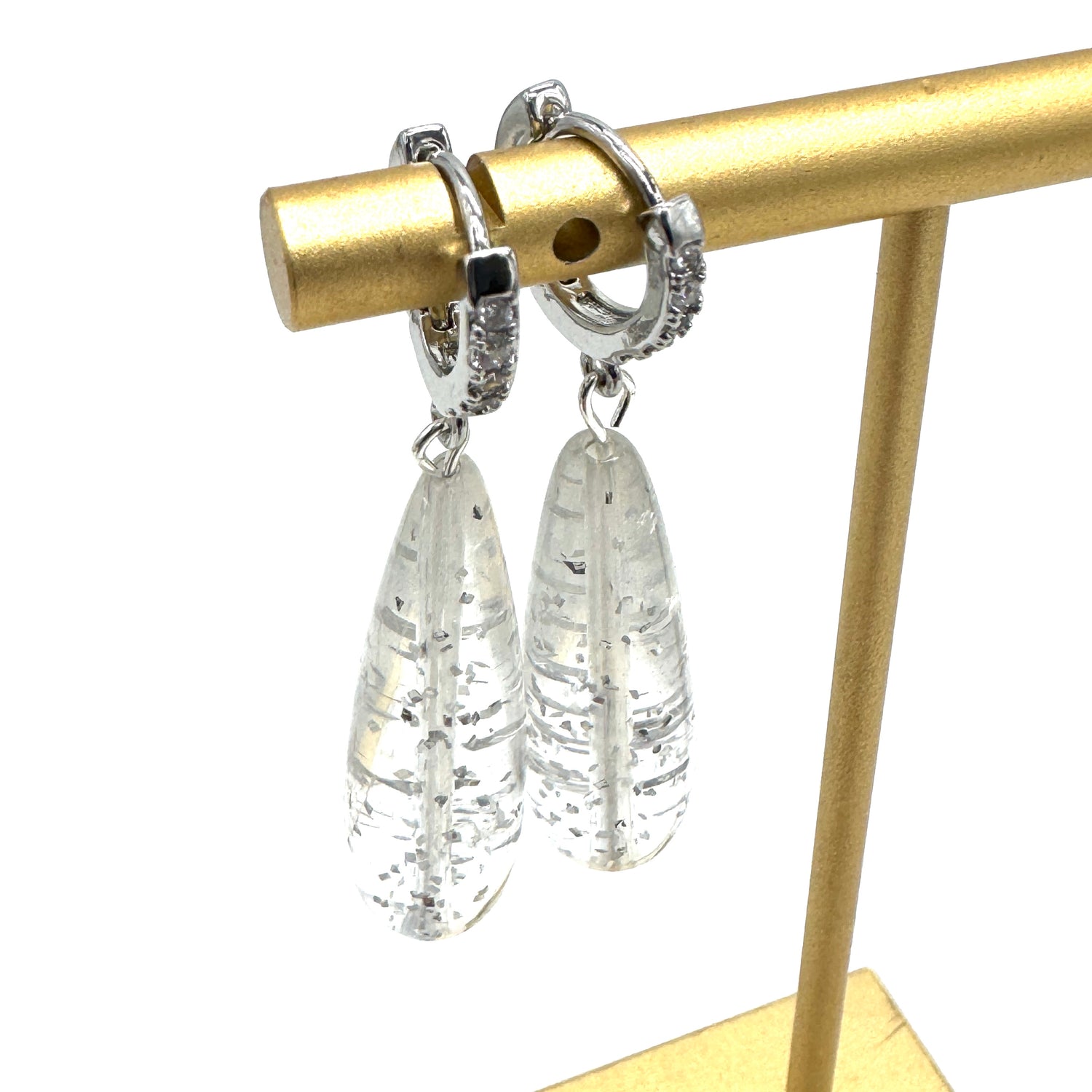 Iced Gleam Teardrop Earrings