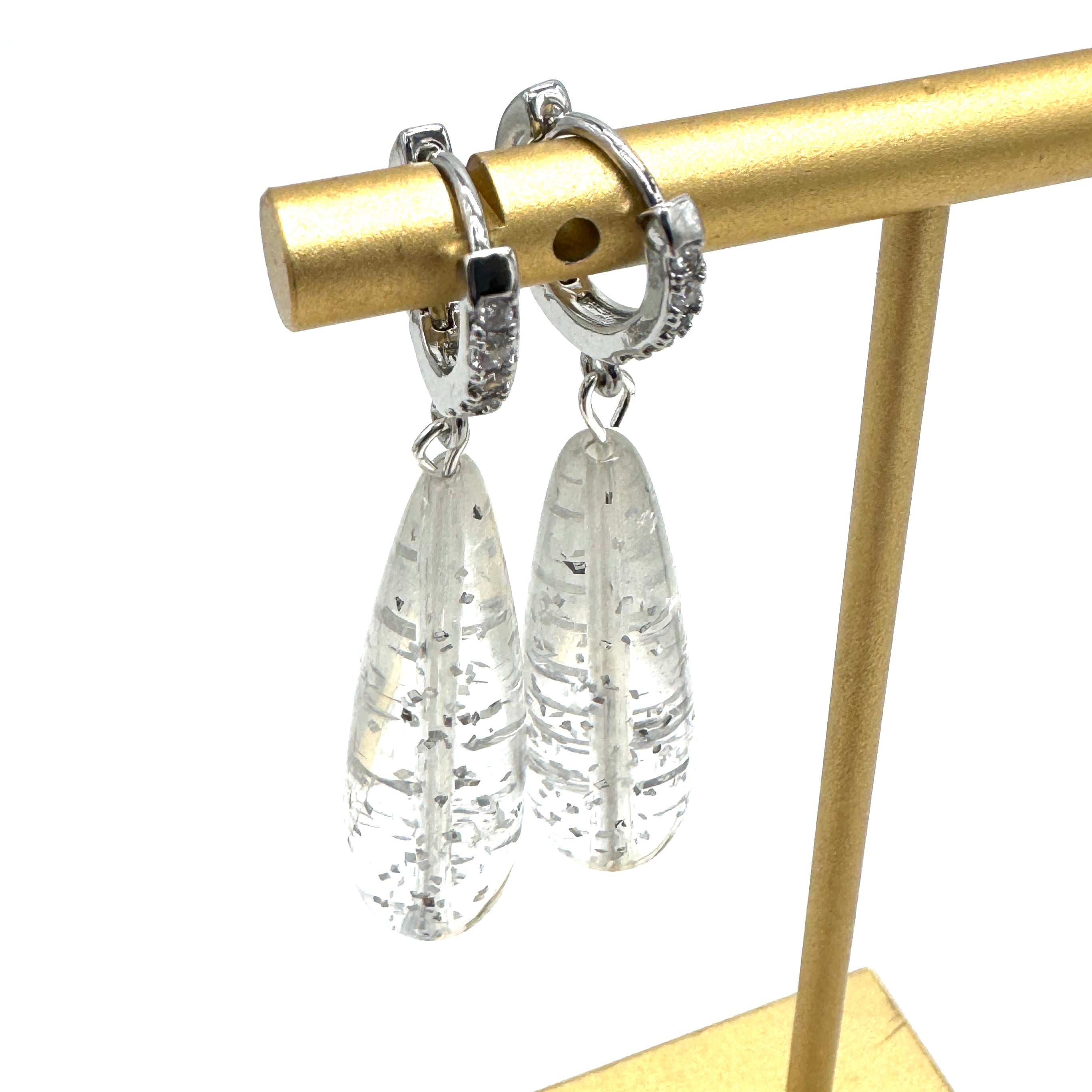 Iced Gleam Teardrop Earrings