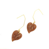 copper glitter earrings