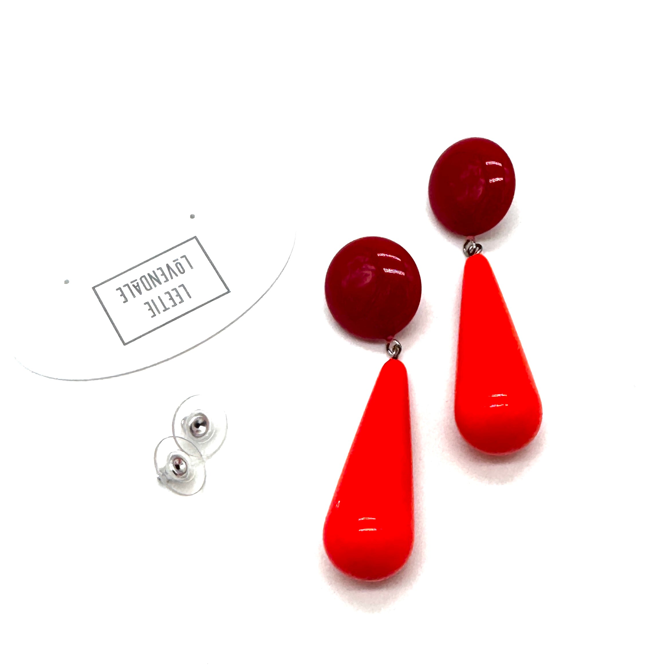 Red Hot Teardrop Earrings