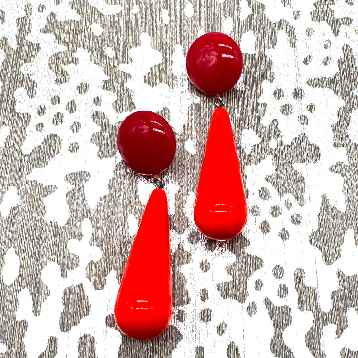 Red Hot Teardrop Earrings