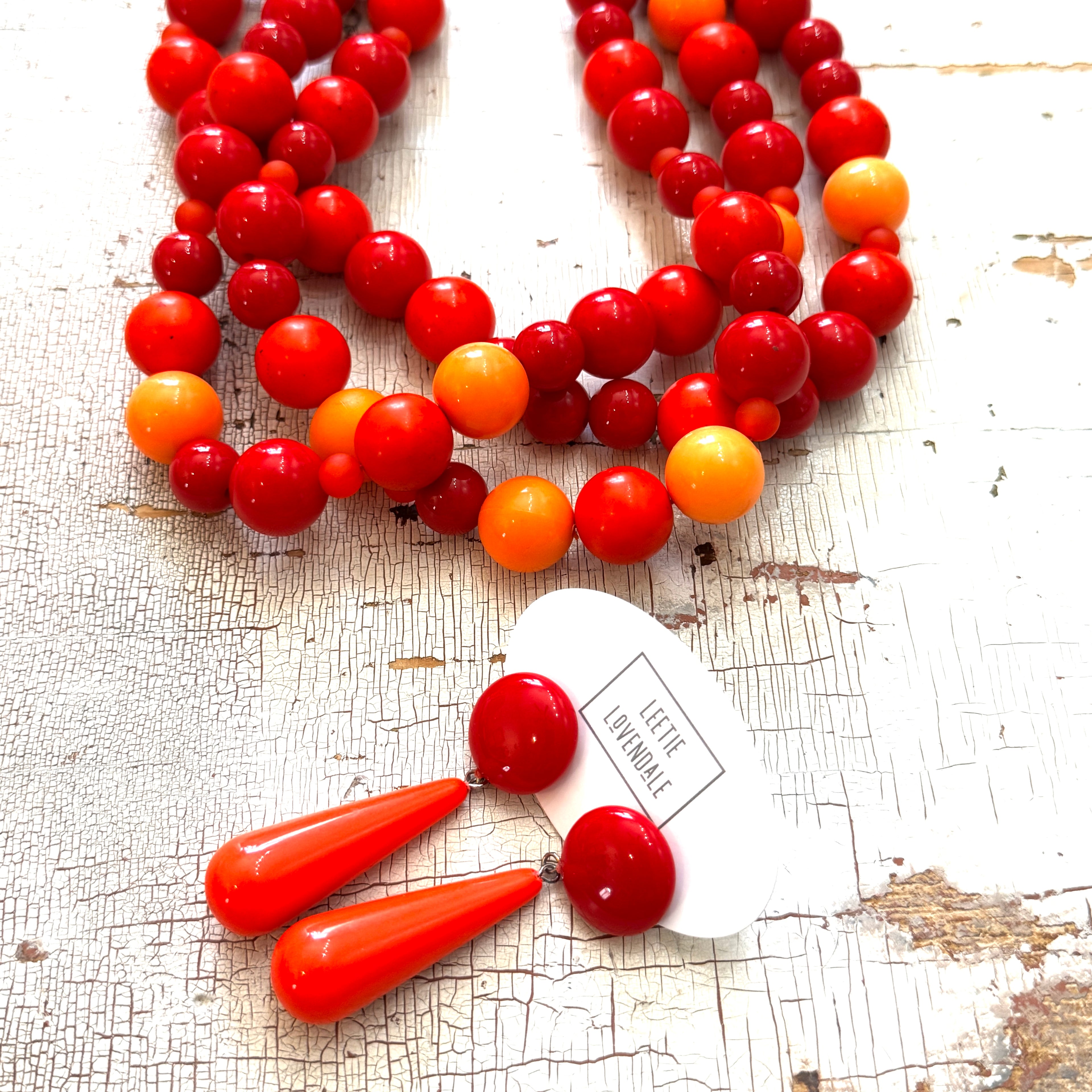 Red Hot Teardrop Earrings