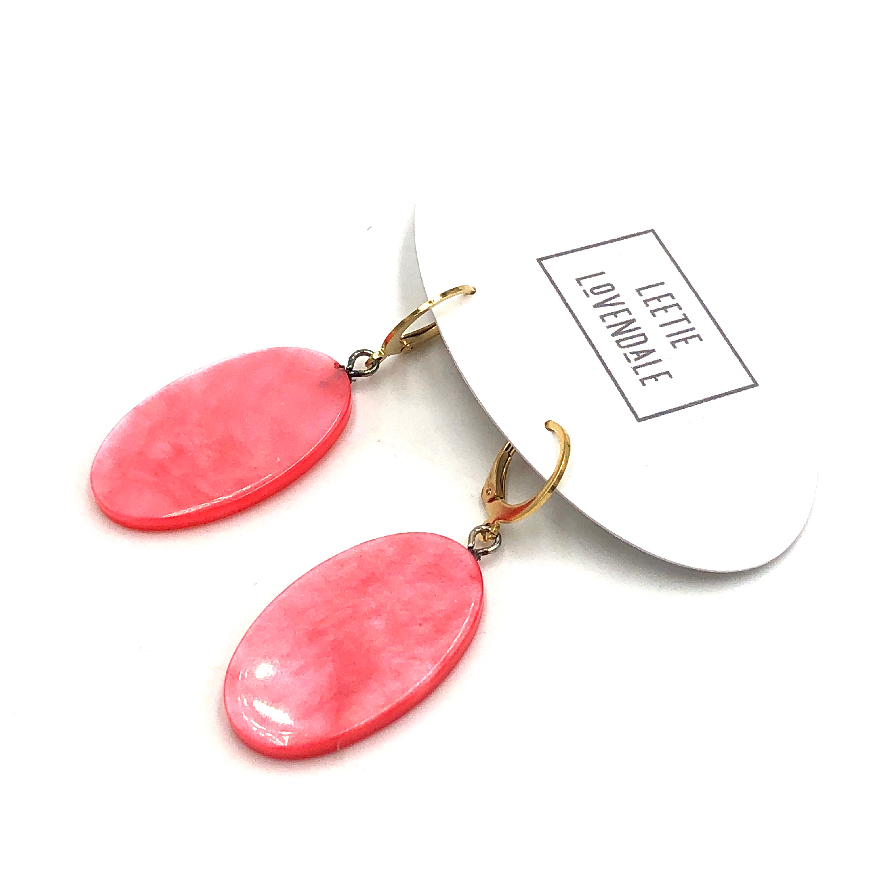 French Rose Oval Cuff Drop Earrings *