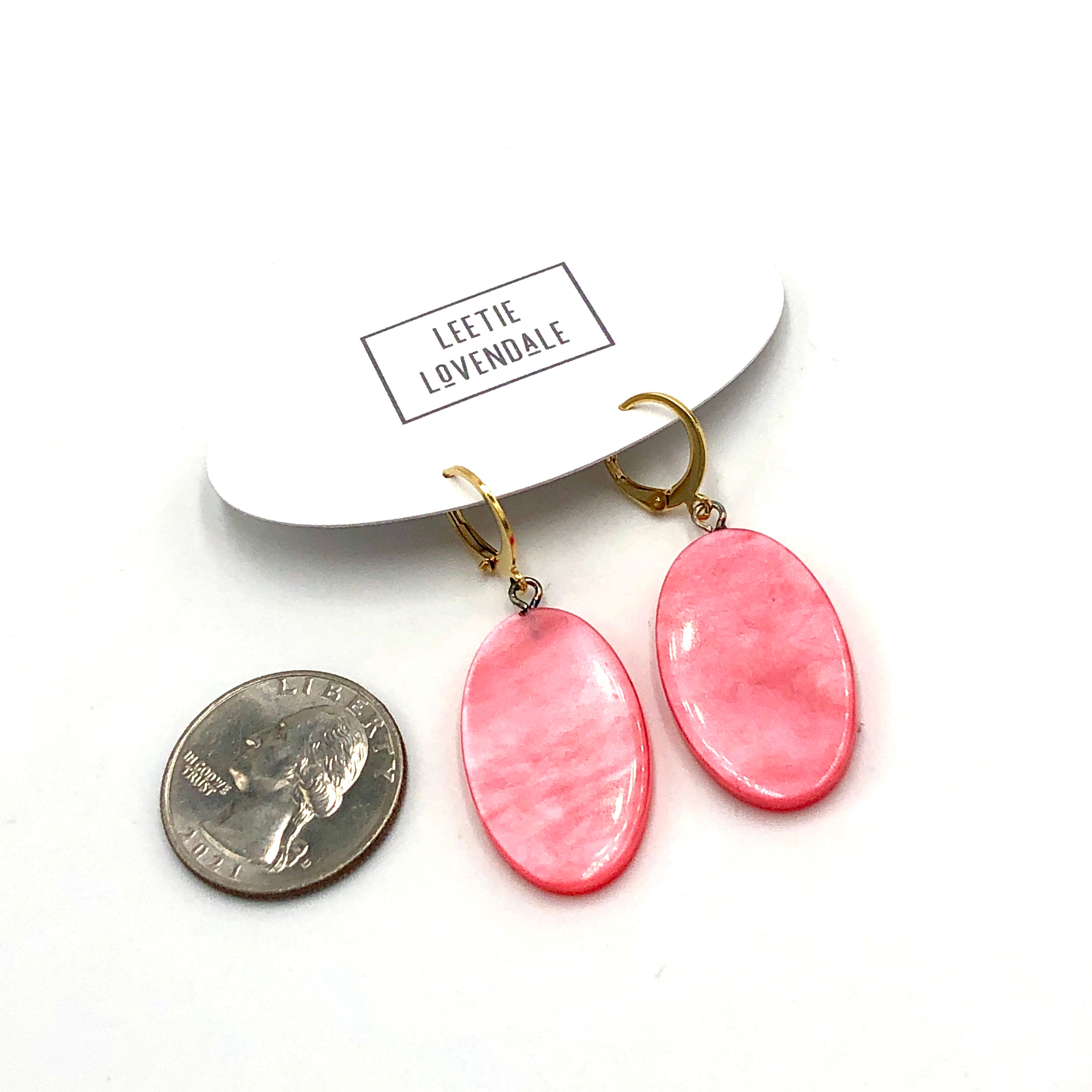 French Rose Oval Cuff Drop Earrings *