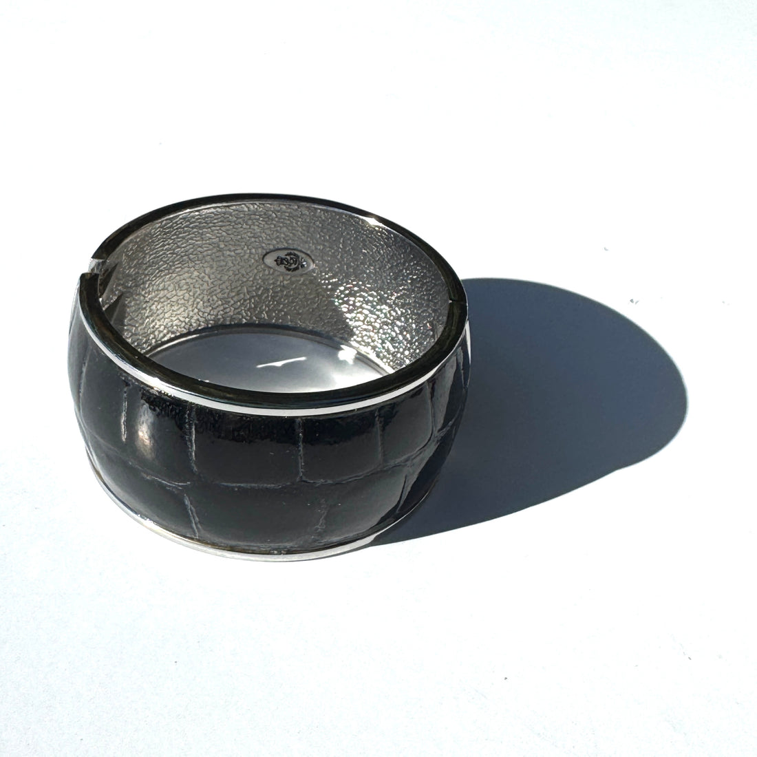 Black Croc Clamper Bracelet