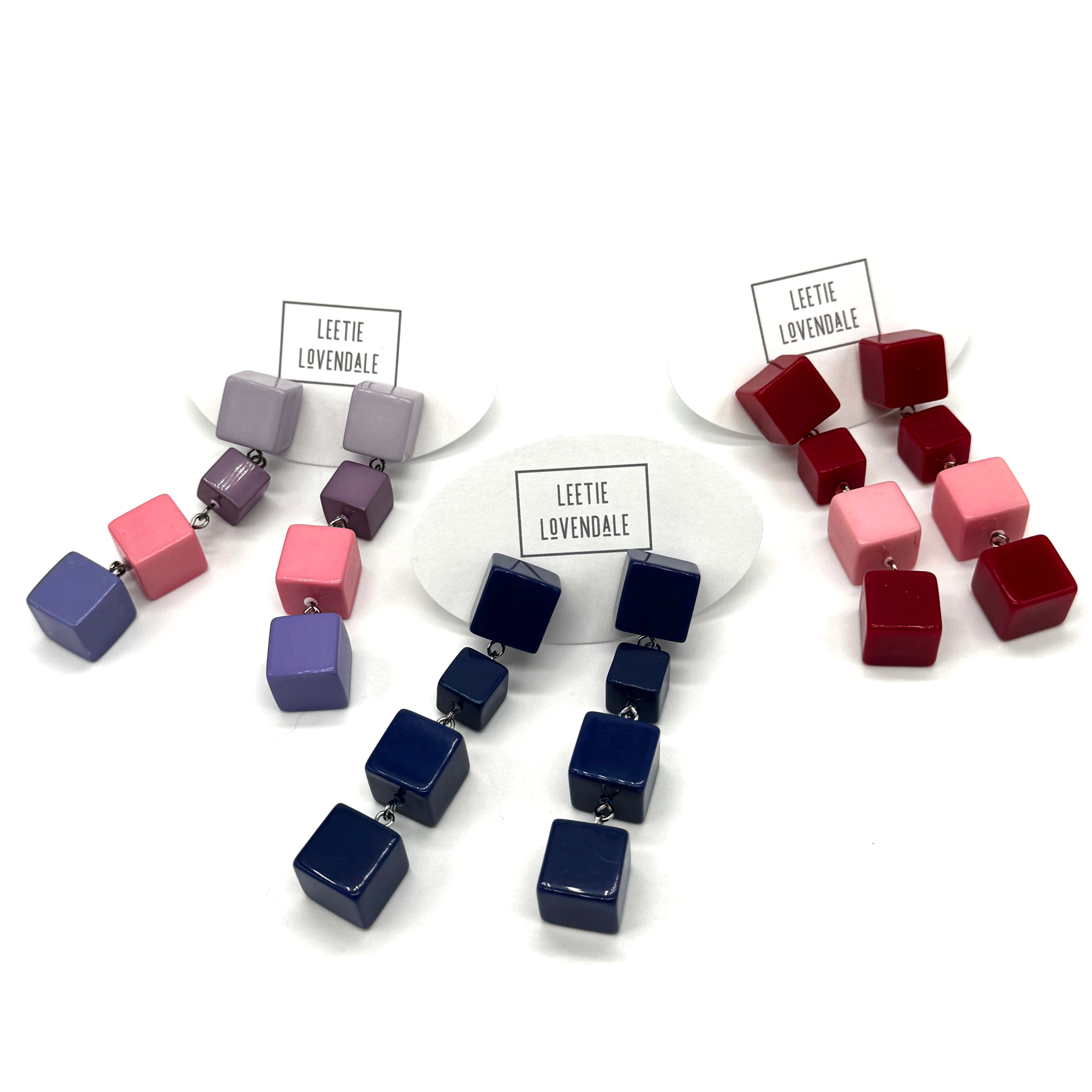 Pixel Cube Drop Earrings