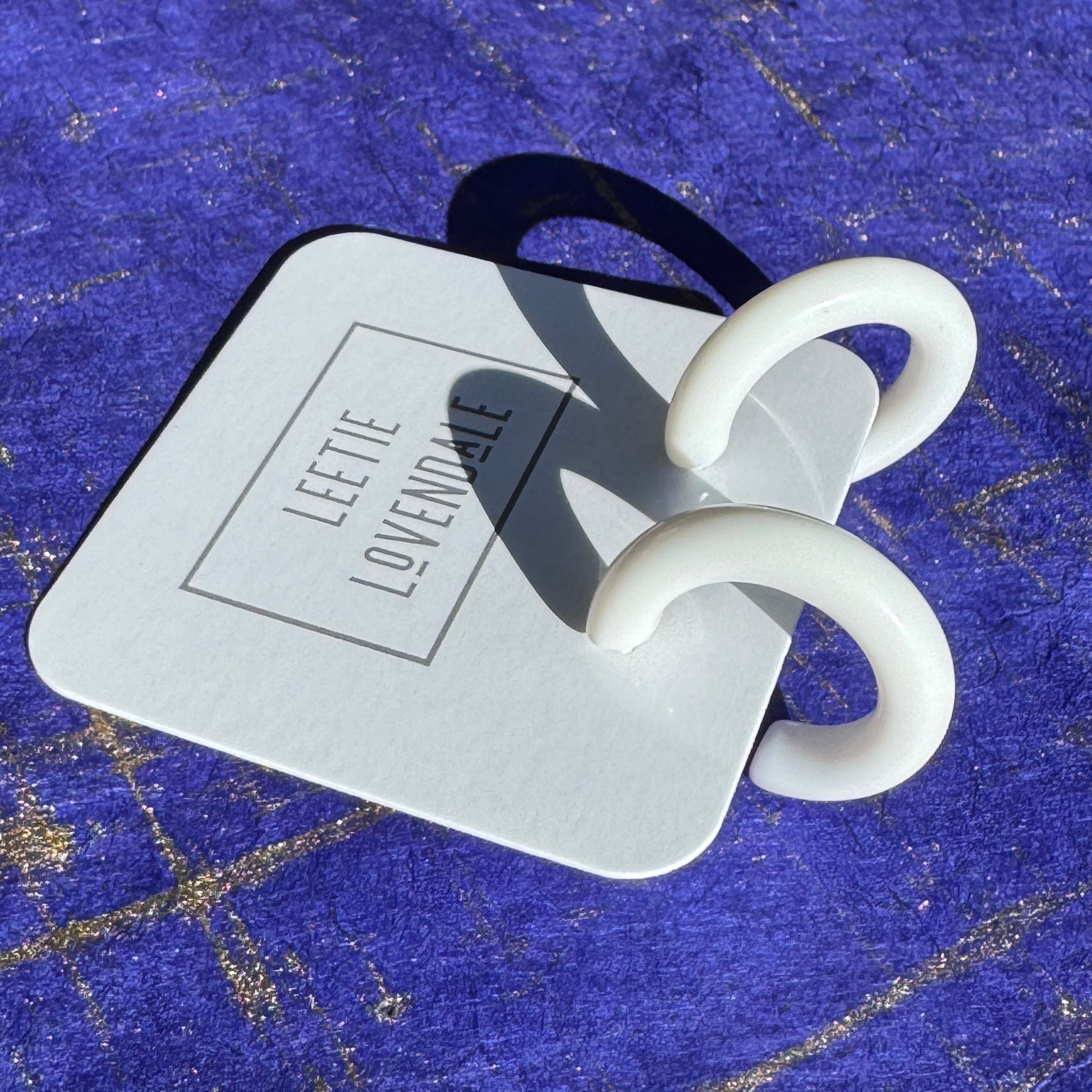 White Tube Hoop Earrings