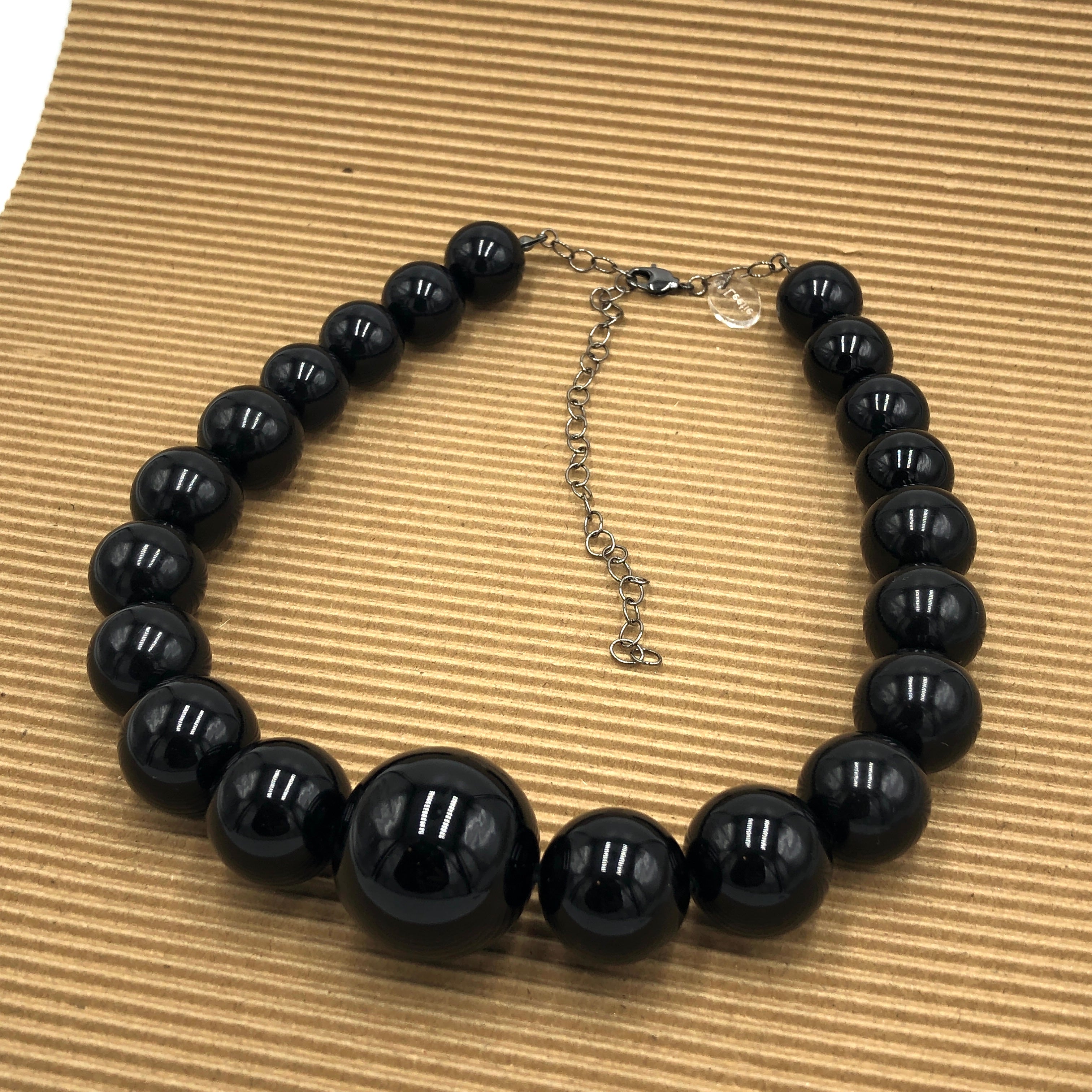 Chunky Graduated Black Necklace