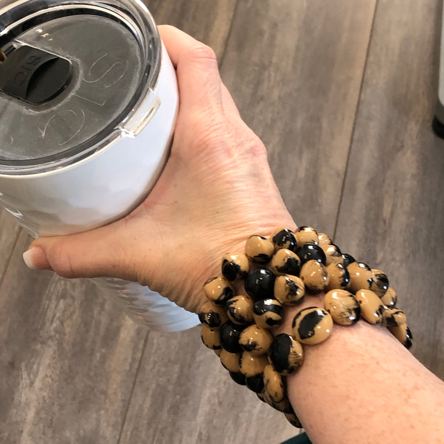 Wild Spotted Stack and Stretch Bracelet Set