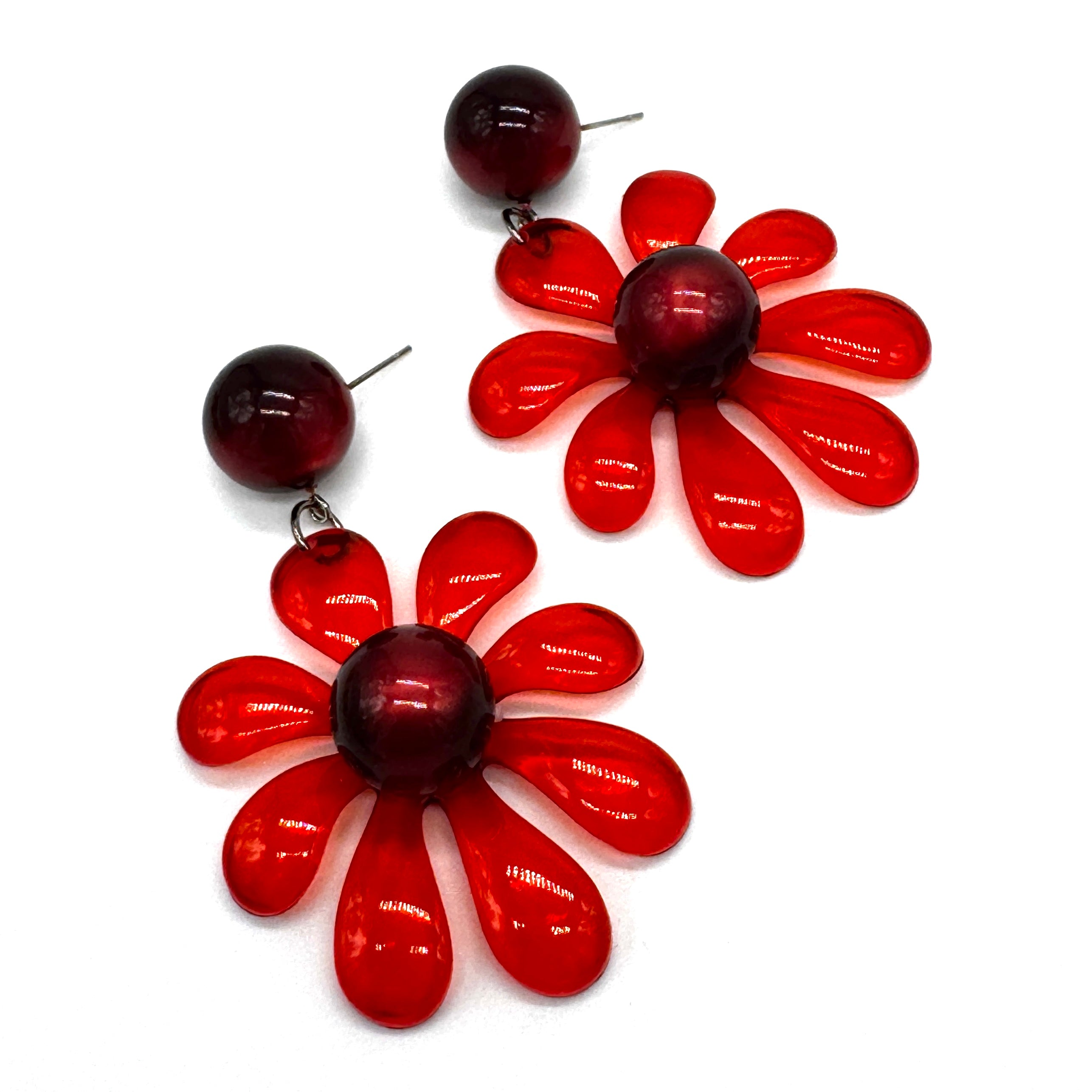 Retro Splat Flower Earrings