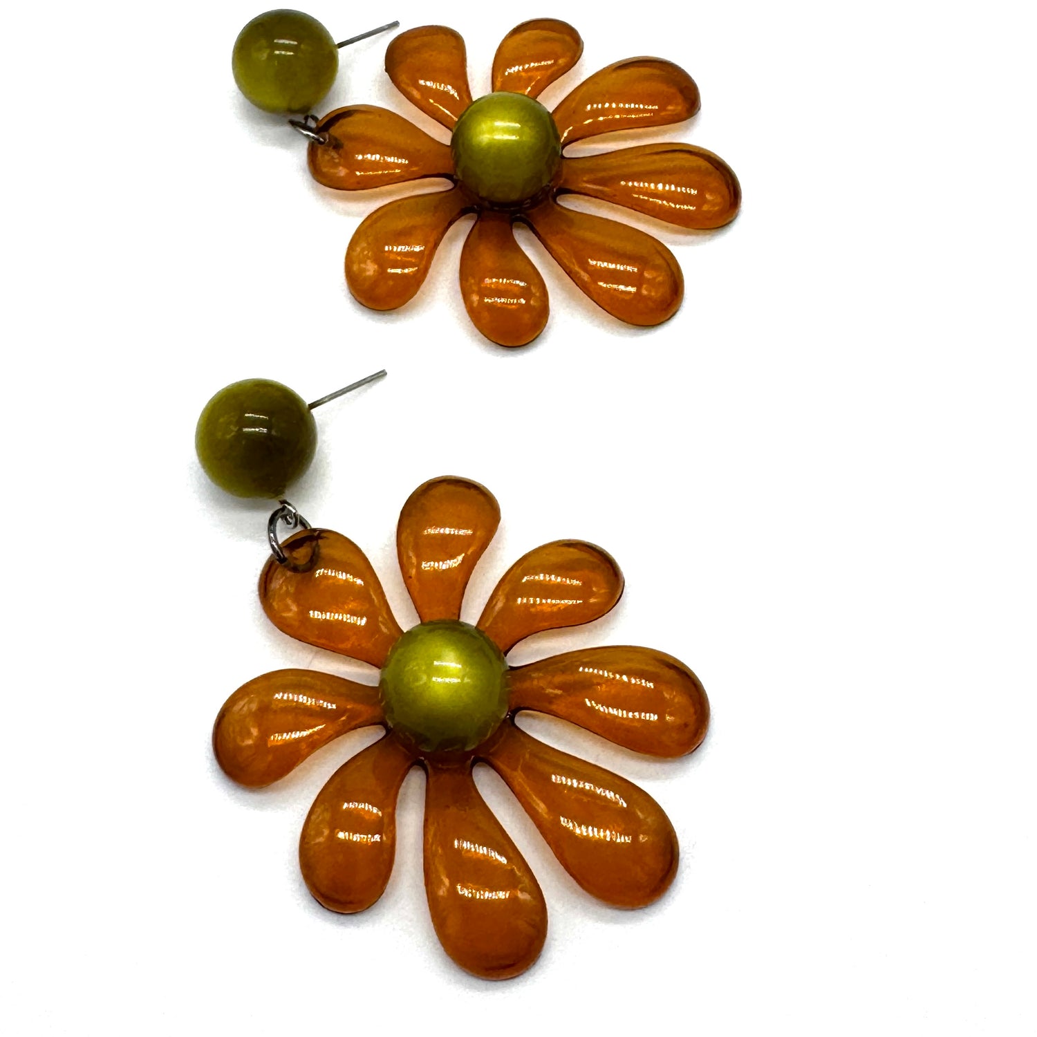 Retro Splat Flower Earrings