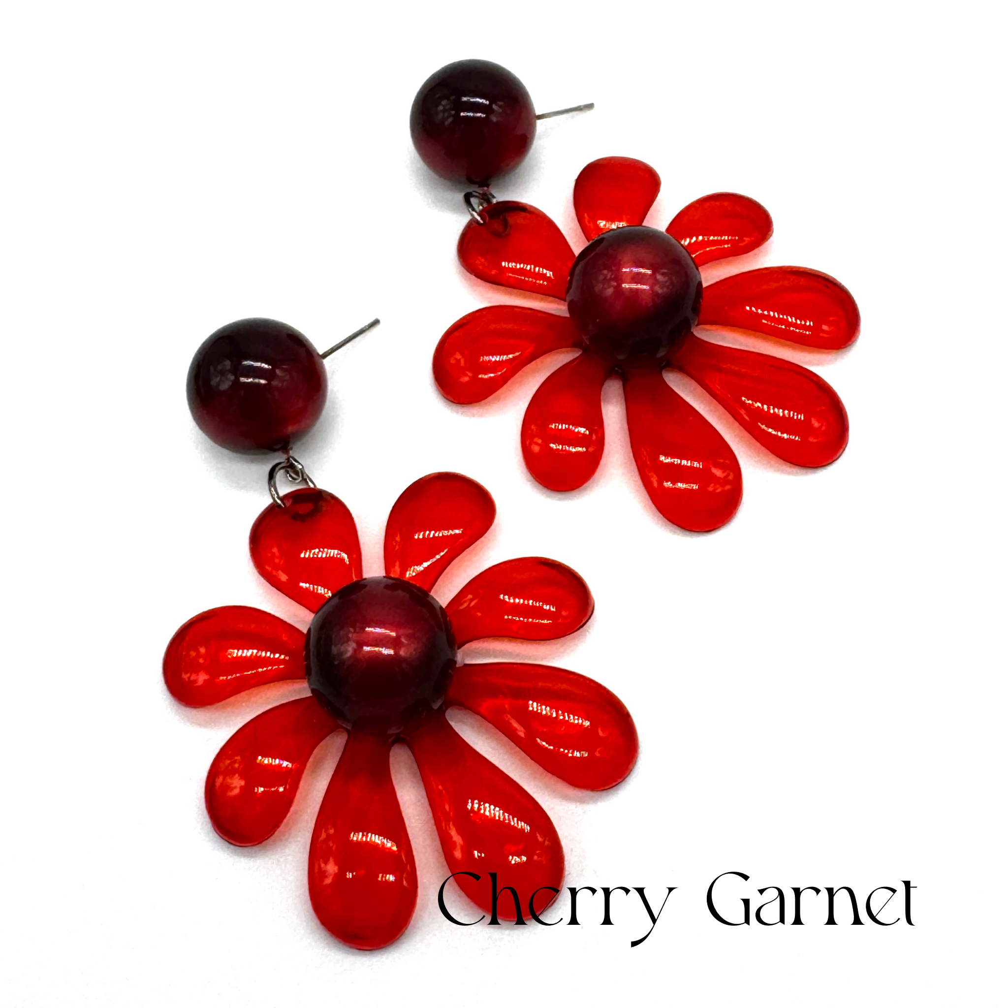 Retro Splat Flower Earrings