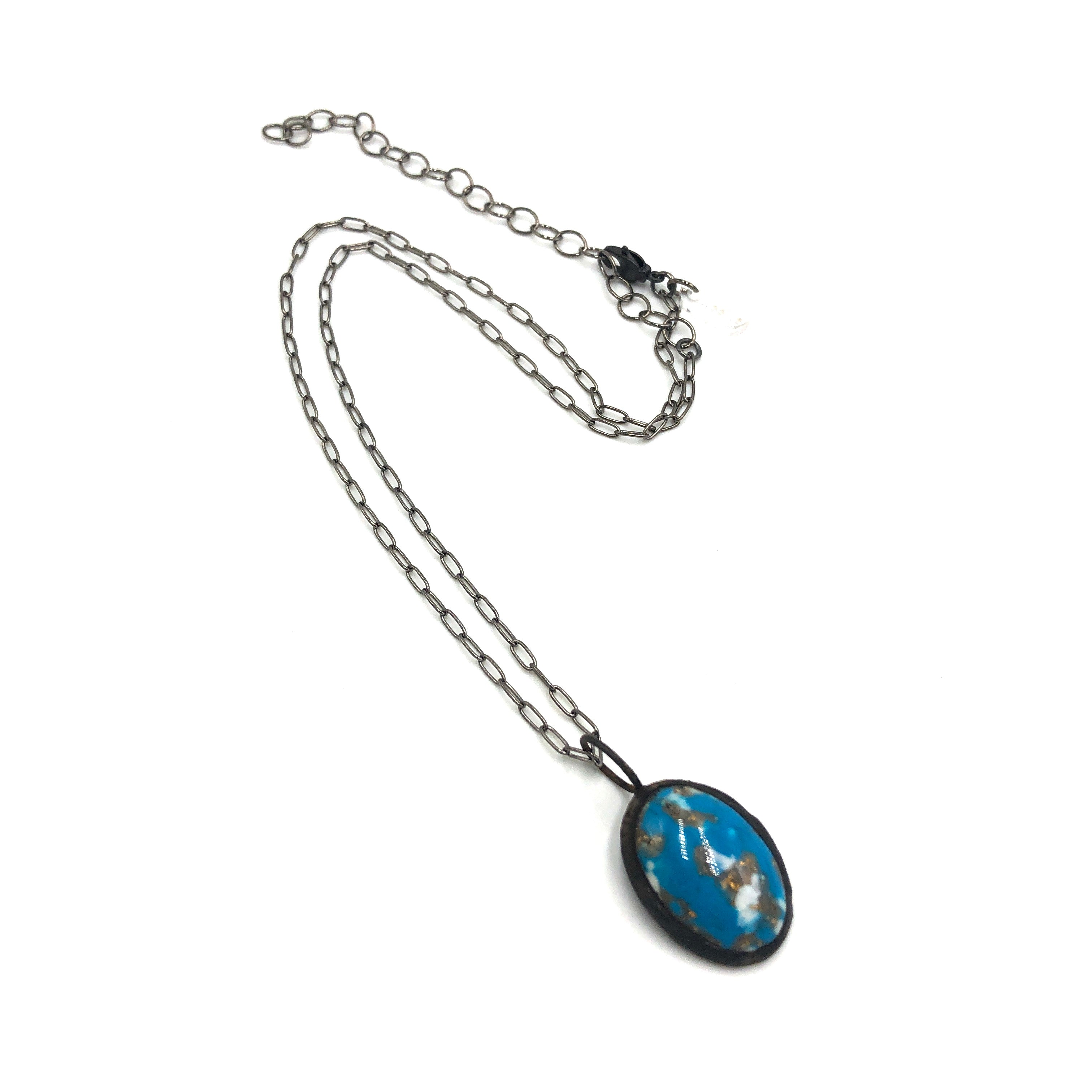 Turquoise Mosaic Oval Layering Necklace