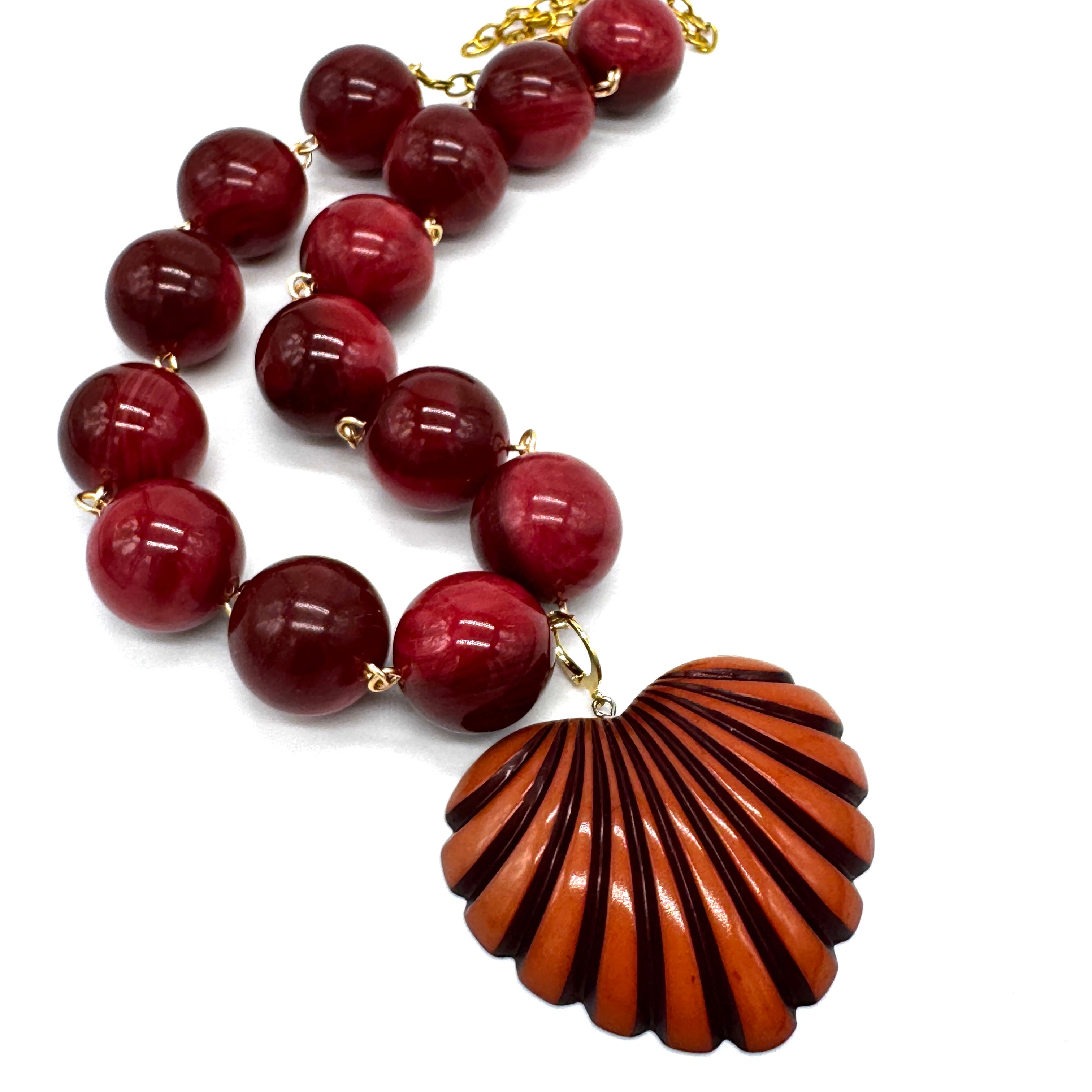 Deco Carved Heart Necklace
