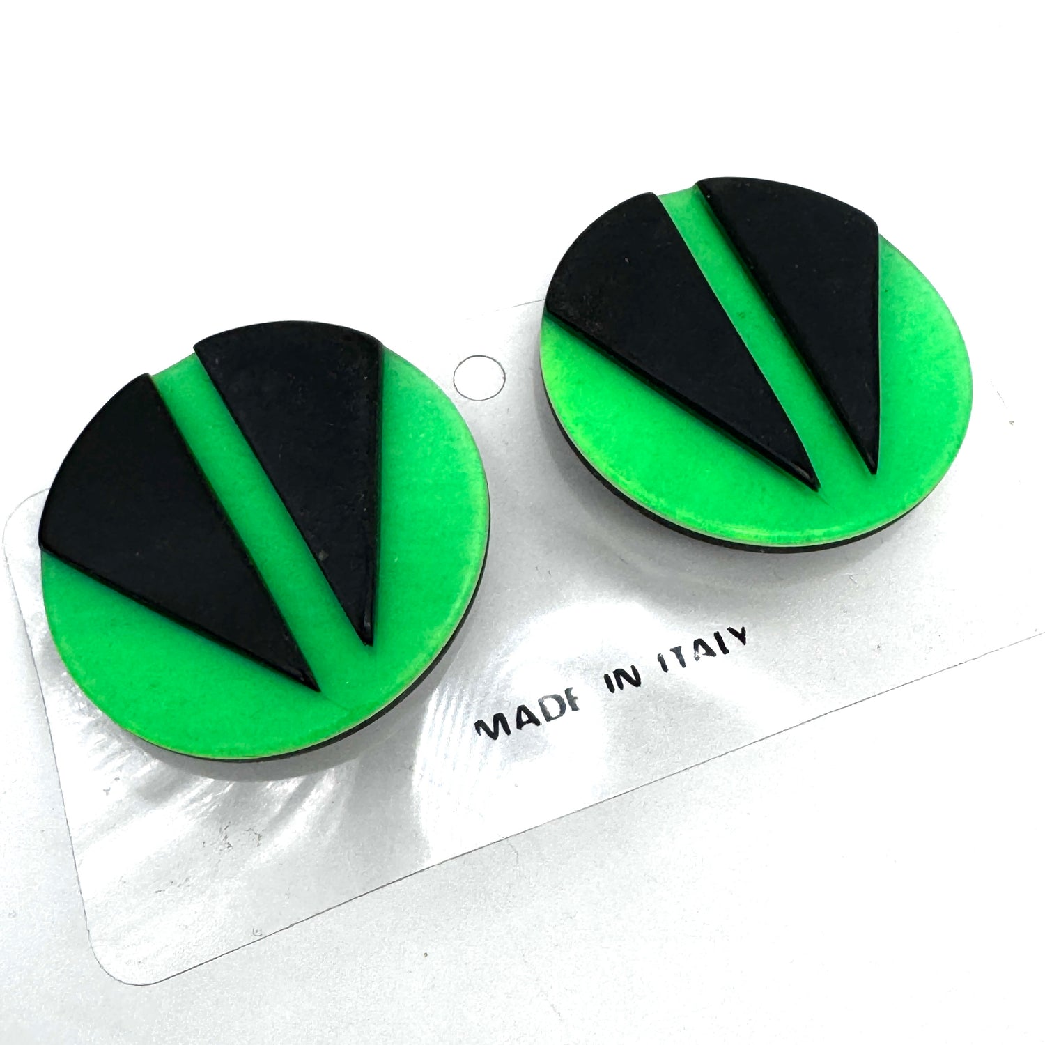 Verde Voltage Clip-On Earrings - Vintage Deadstock