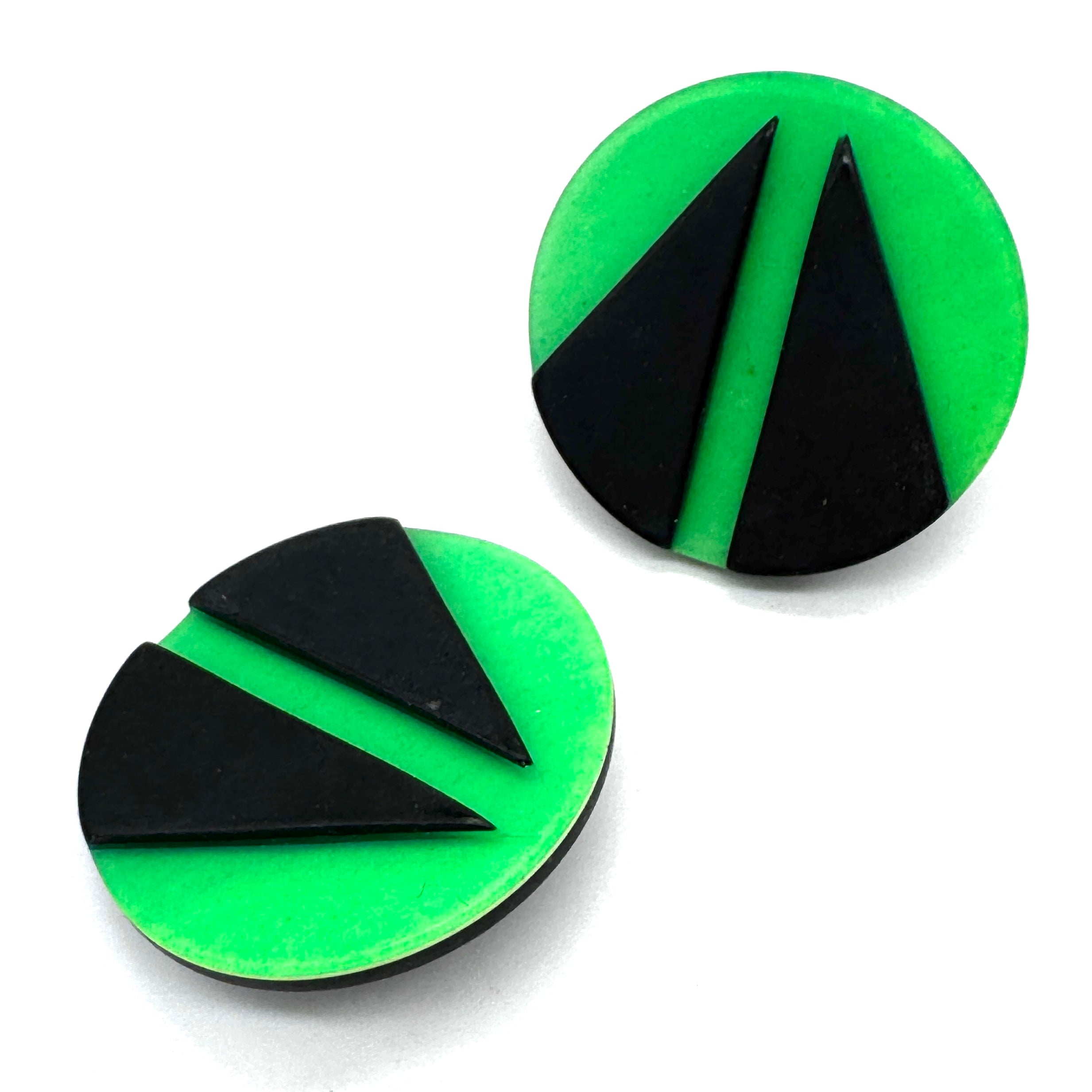 Verde Voltage Clip-On Earrings - Vintage Deadstock