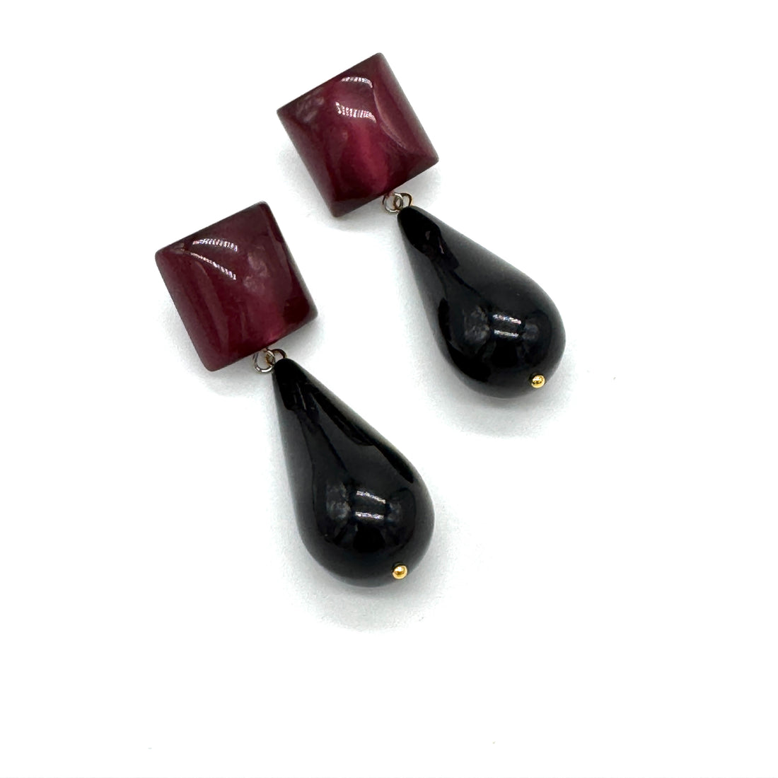 Black Cherry Moonglow Earrings